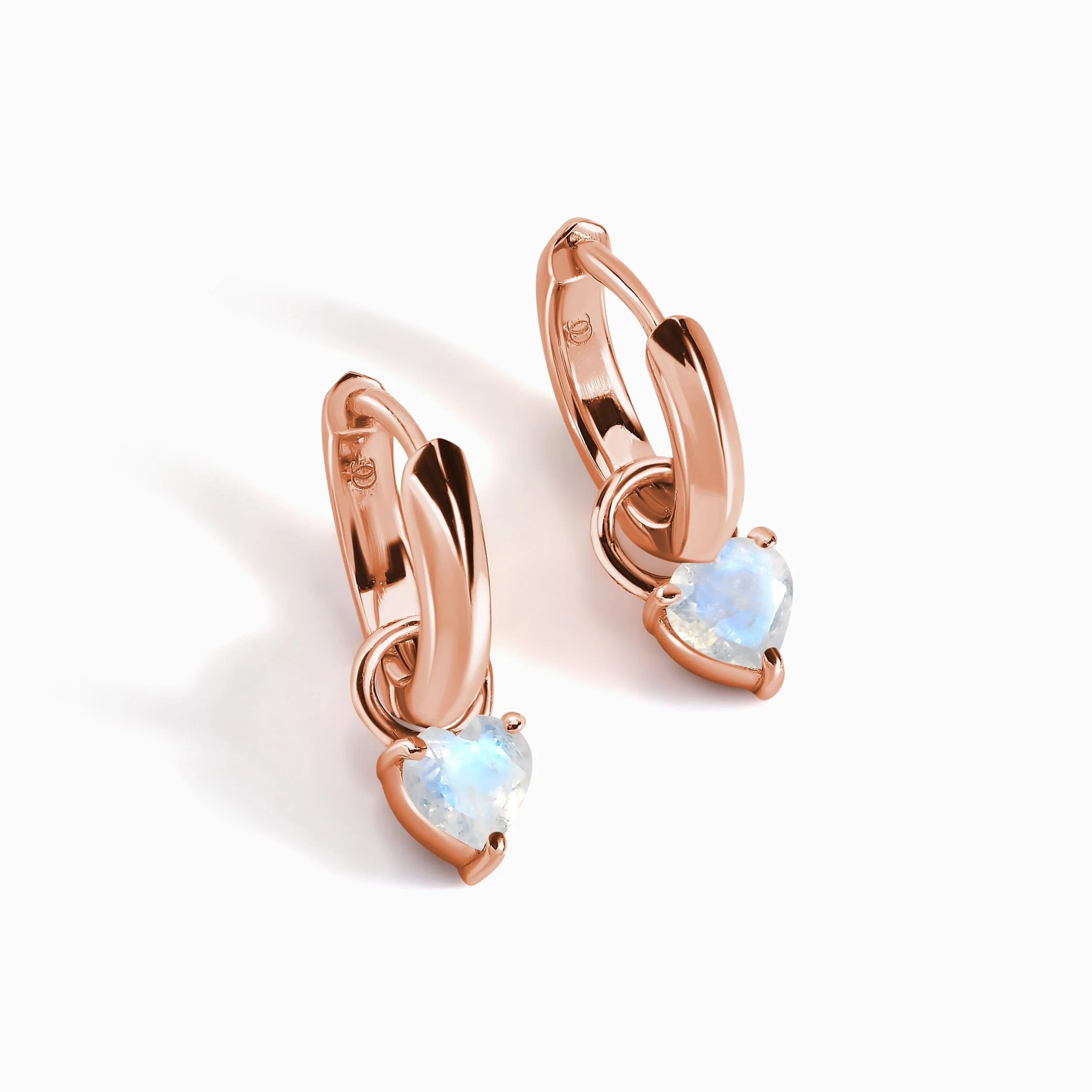Moonstone Earrings - Love Hoops - Image 3