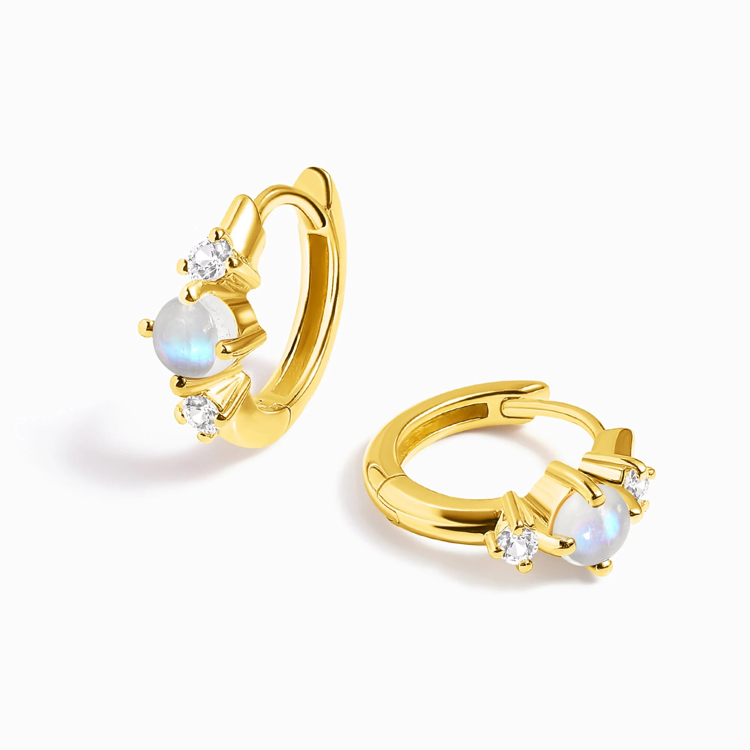 Moonstone Earrings - Loveliness Hoops - Image 5