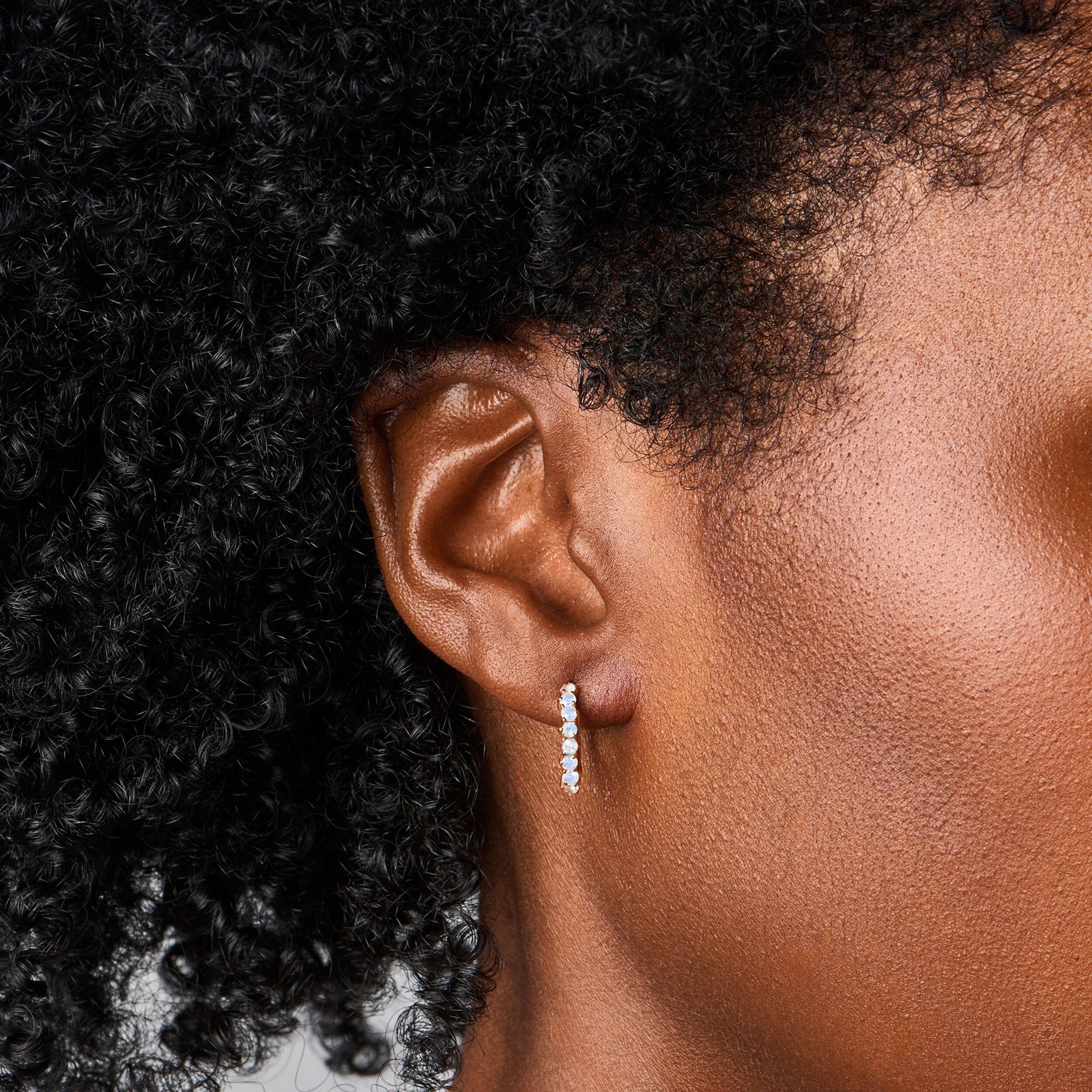 Moonstone Earrings - Queen Bonny Hoops - Image 6