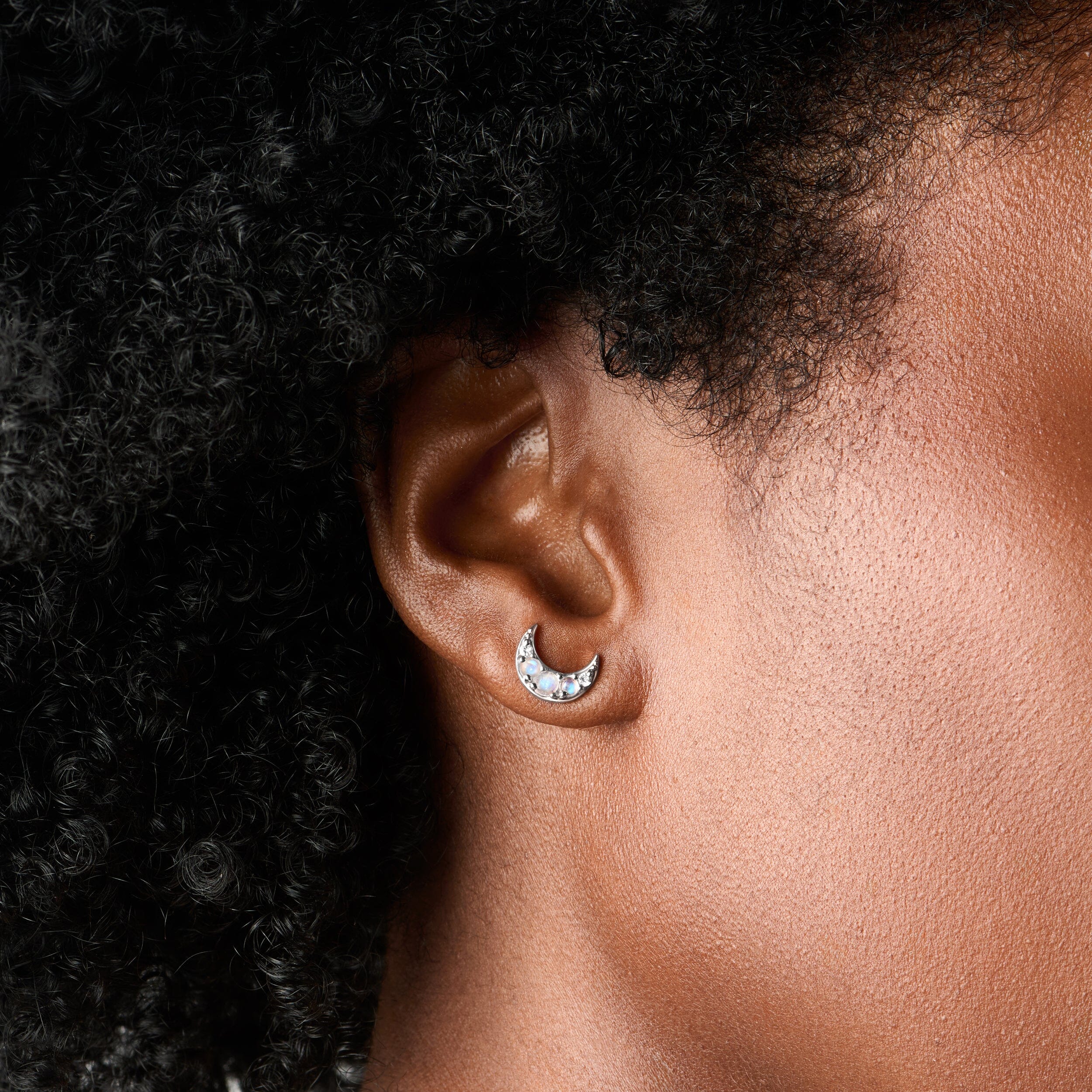 Moonstone Earrings - Twilight Studs - Image 2