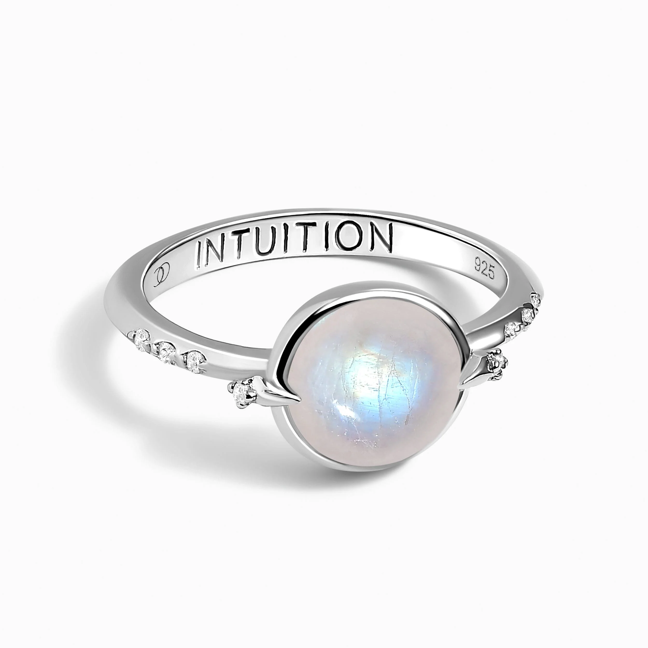 Moonstone Energy Ring - Intuition Engraved