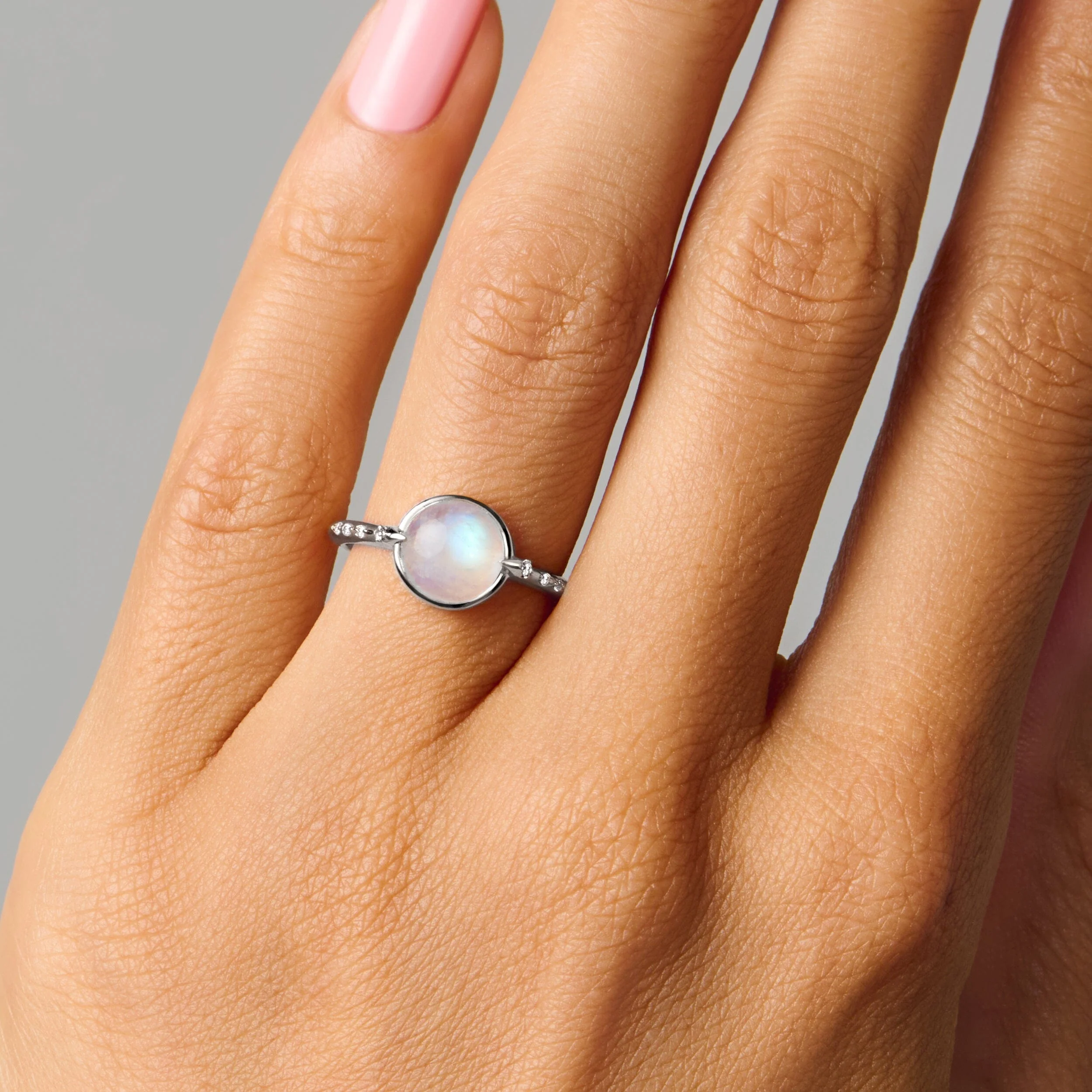 Moonstone Energy Ring - Intuition Engraved - Image 2