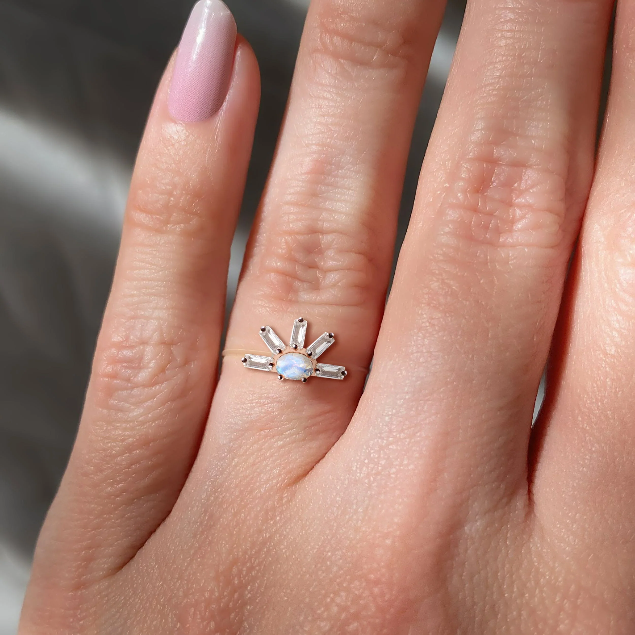 Moonstone Floating Ring - Light - Image 4