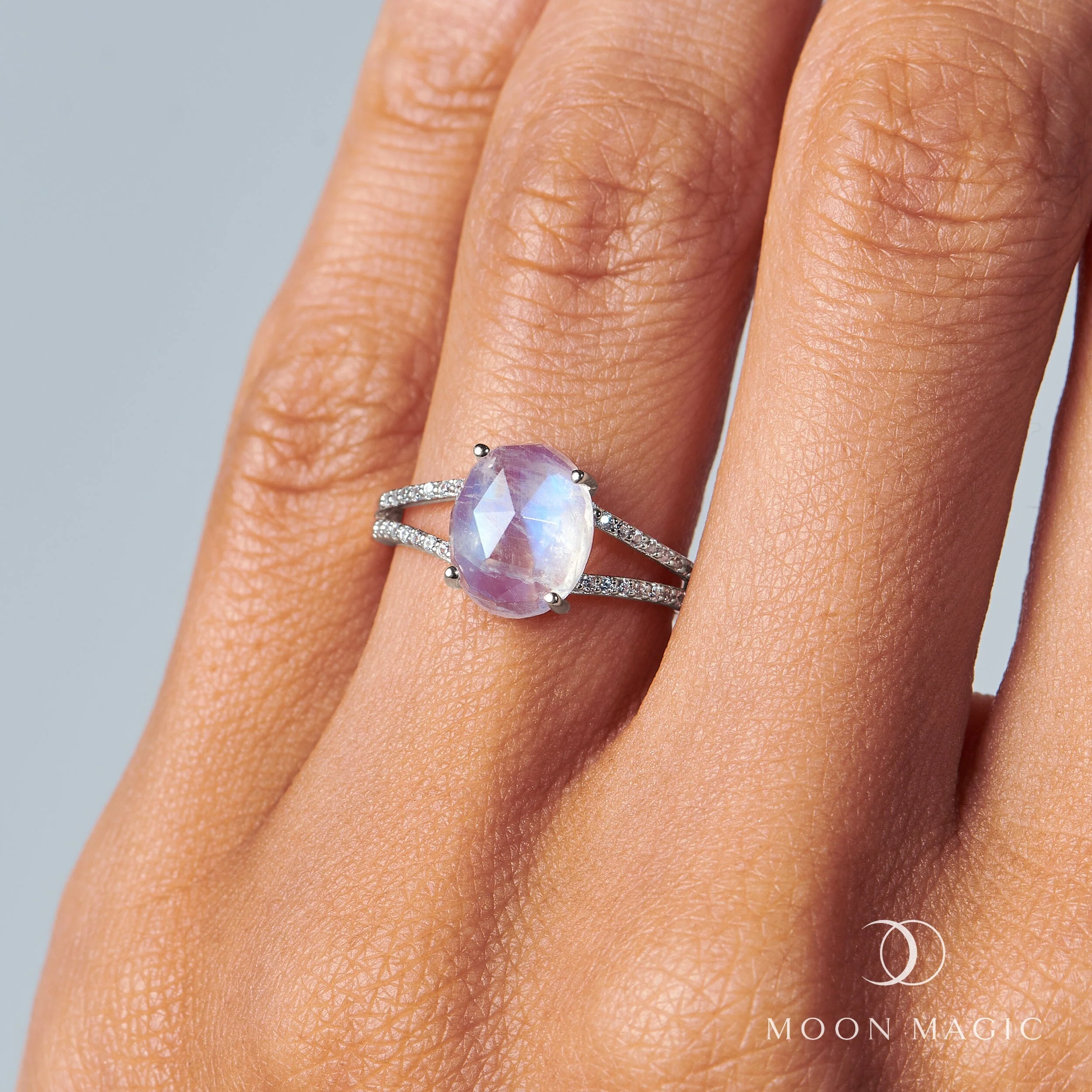 Moonstone Lab Diamond Ring - Princess - Image 2