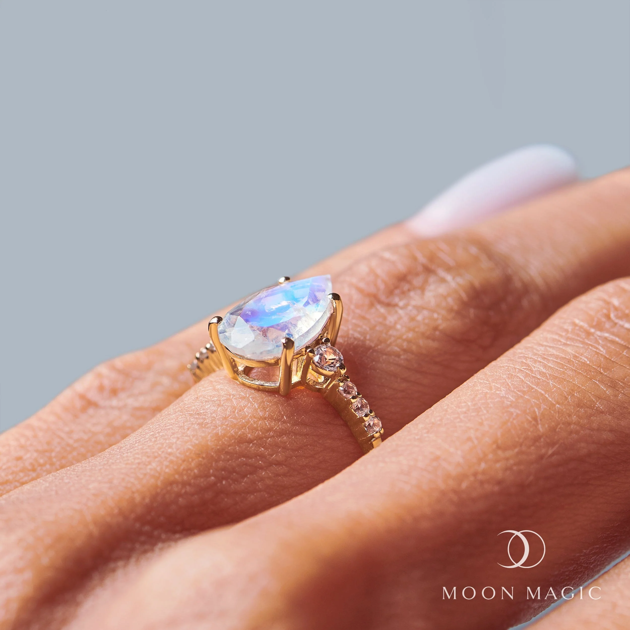 Moonstone Lab Diamond Ring - Queen Of Lustre - Image 24