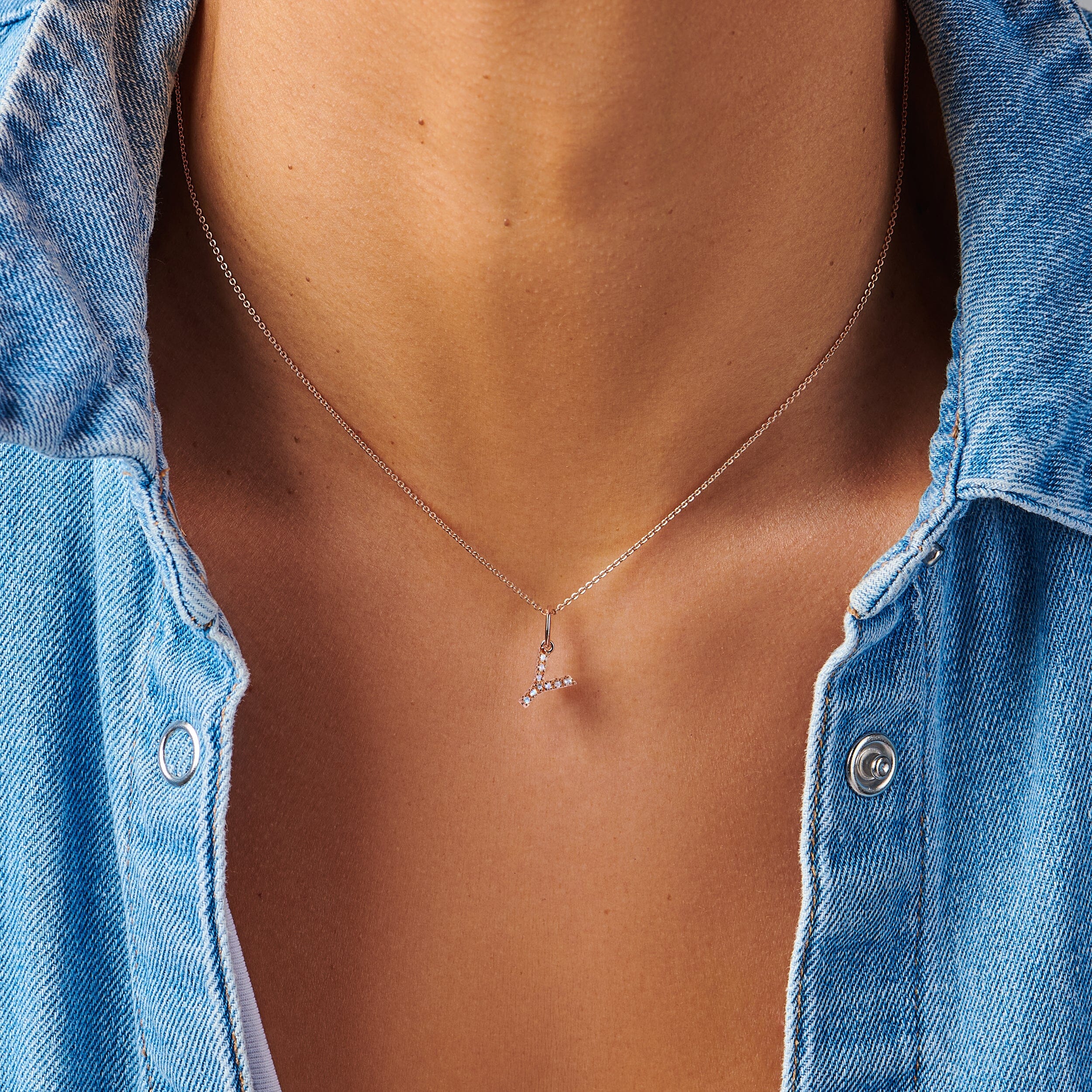 Moonstone Necklace - Alphabet - Image 50