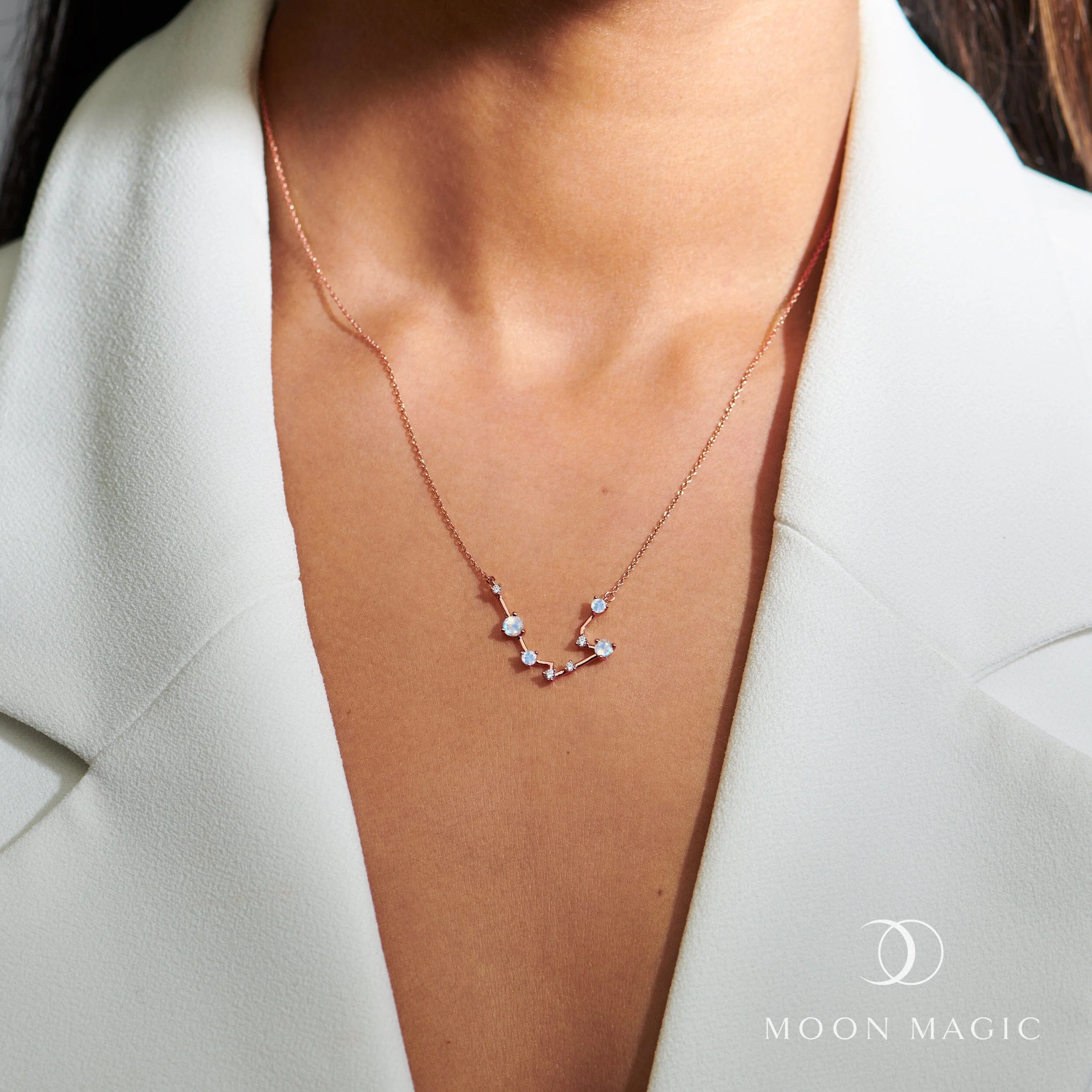 Moonstone Necklace - Aquarius Zodiac Constellation - Image 4