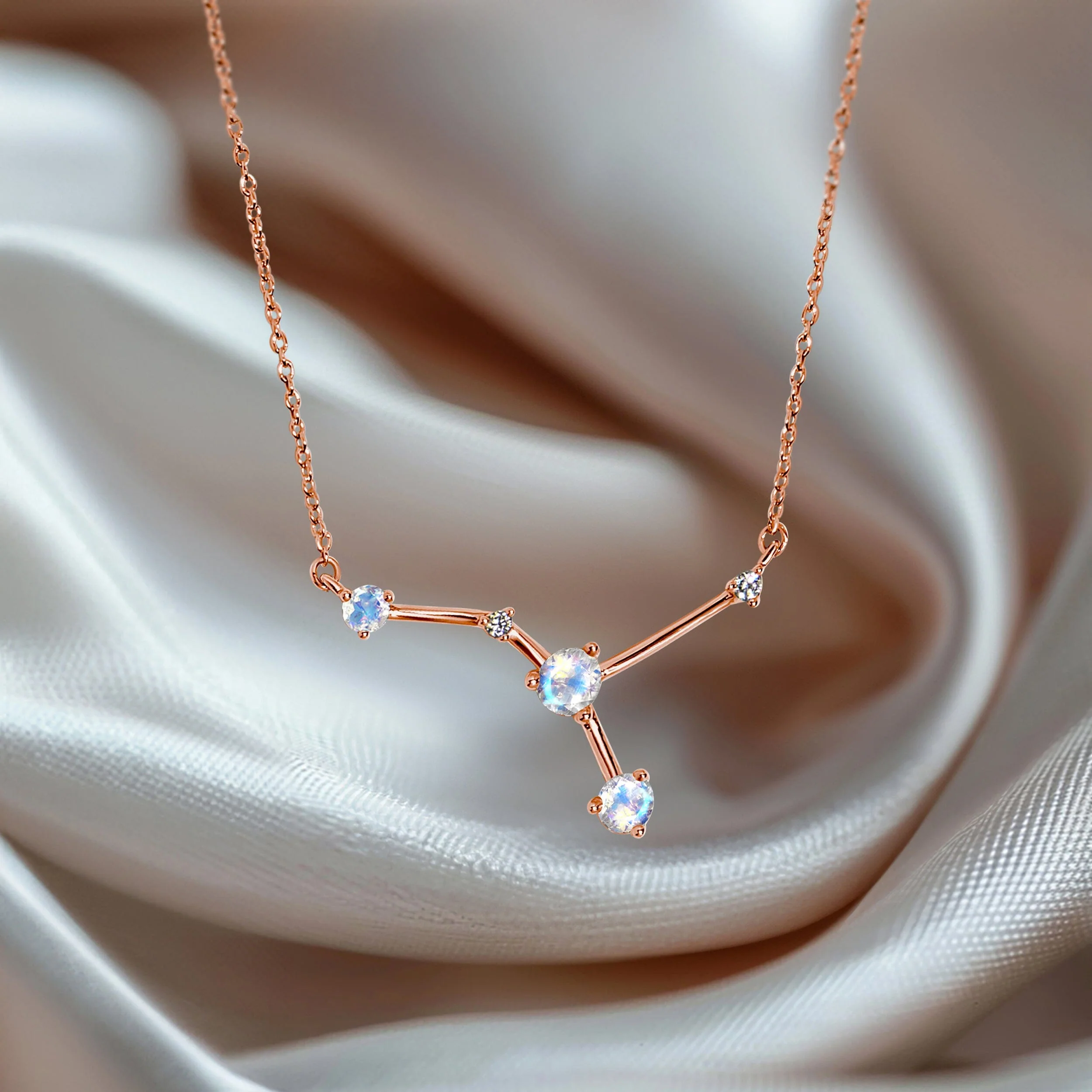 Moonstone Necklace - Cancer Zodiac Constellation - Image 12