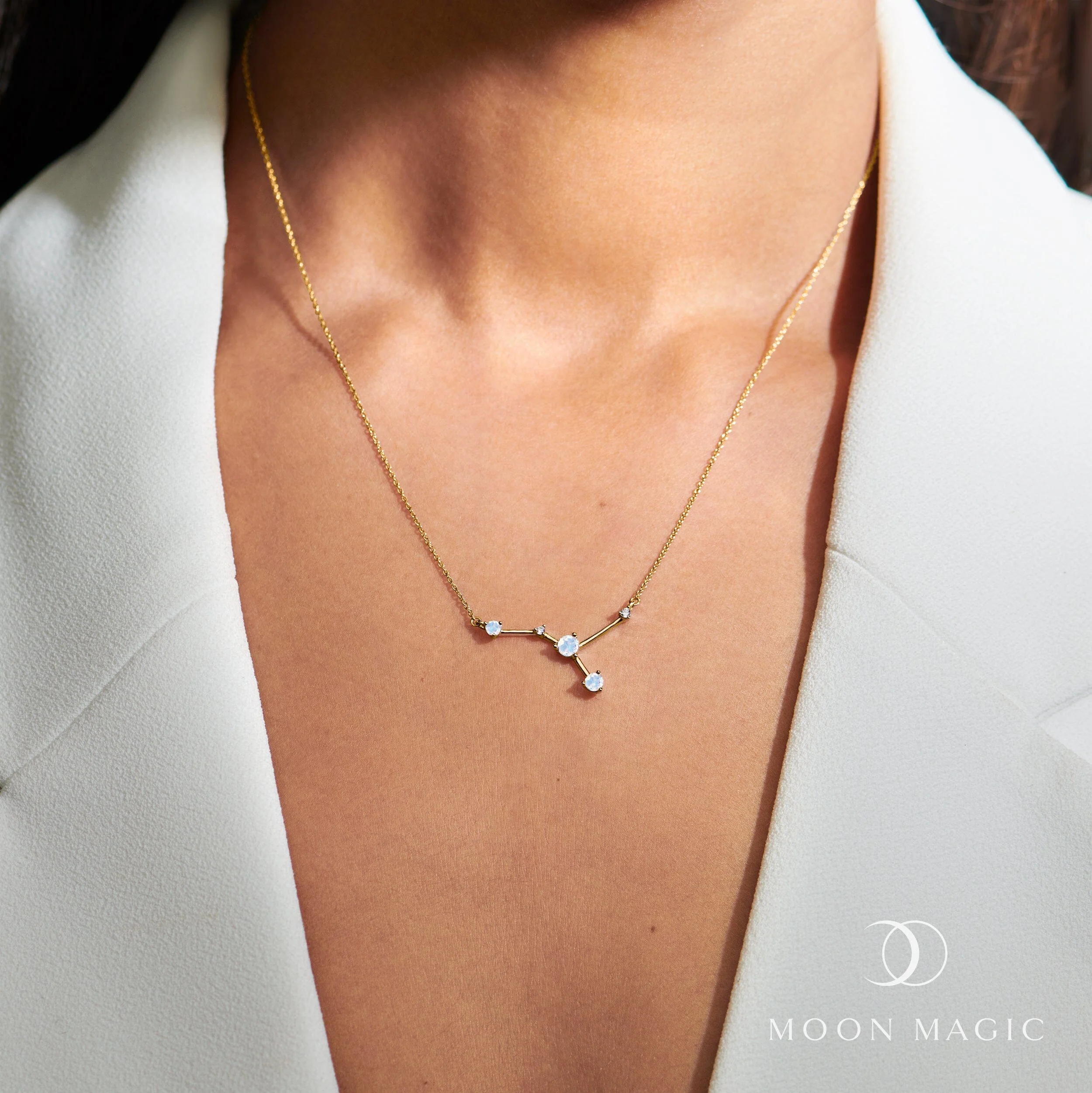 Moonstone Necklace - Cancer Zodiac Constellation - Image 6