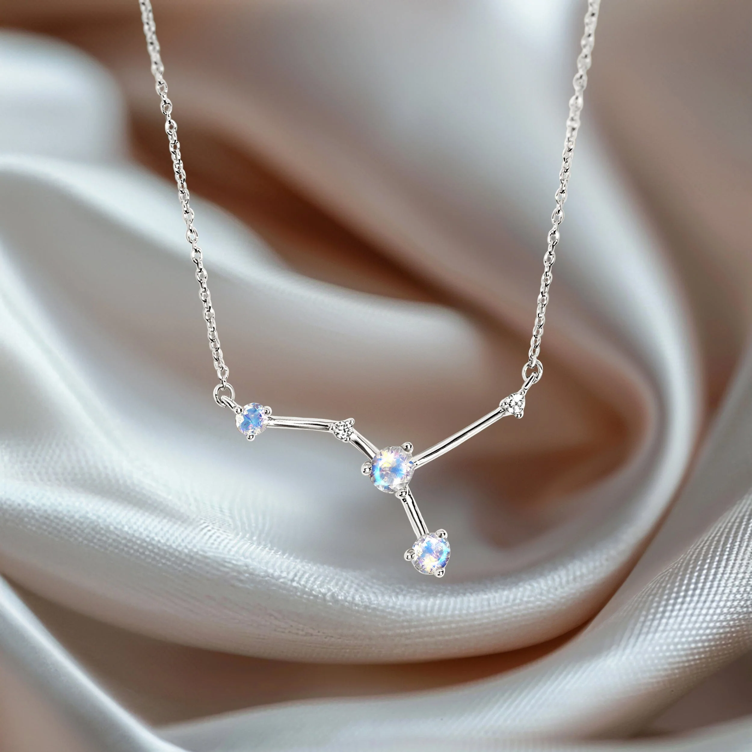 Moonstone Necklace - Cancer Zodiac Constellation - Image 9