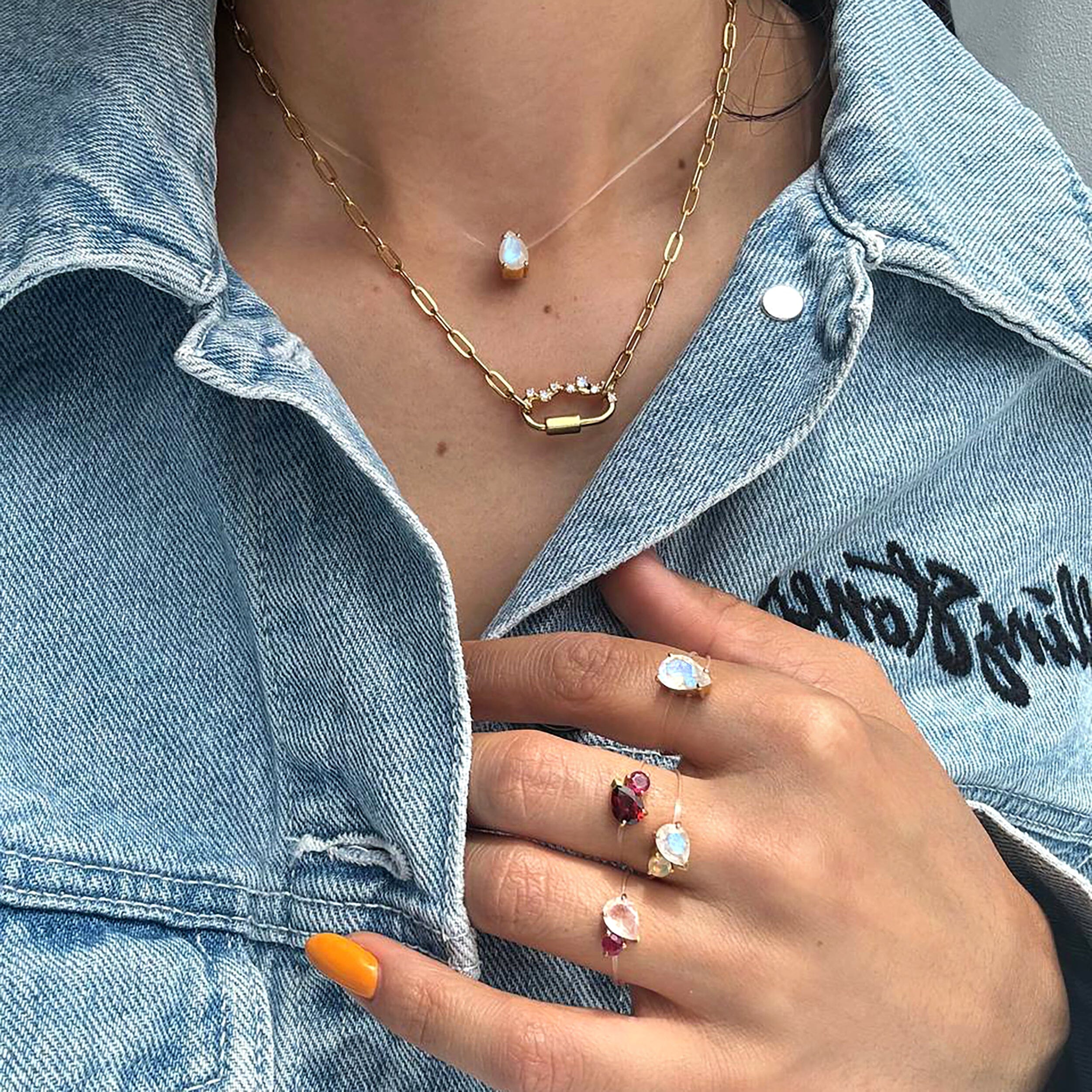 Moonstone Necklace Floating Sway - June Birthstone - Image 10