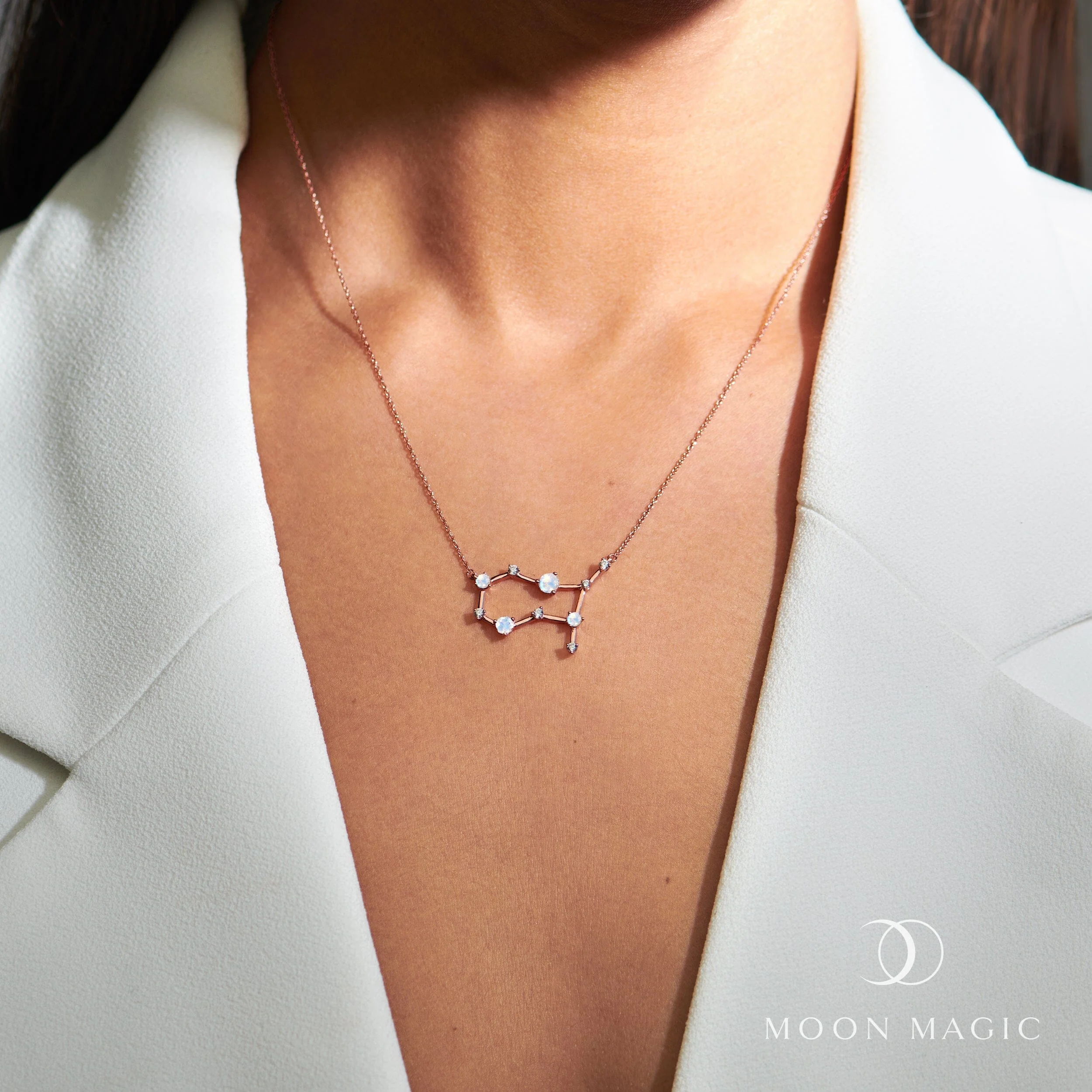 Moonstone Necklace - Gemini Zodiac Constellation - Image 4