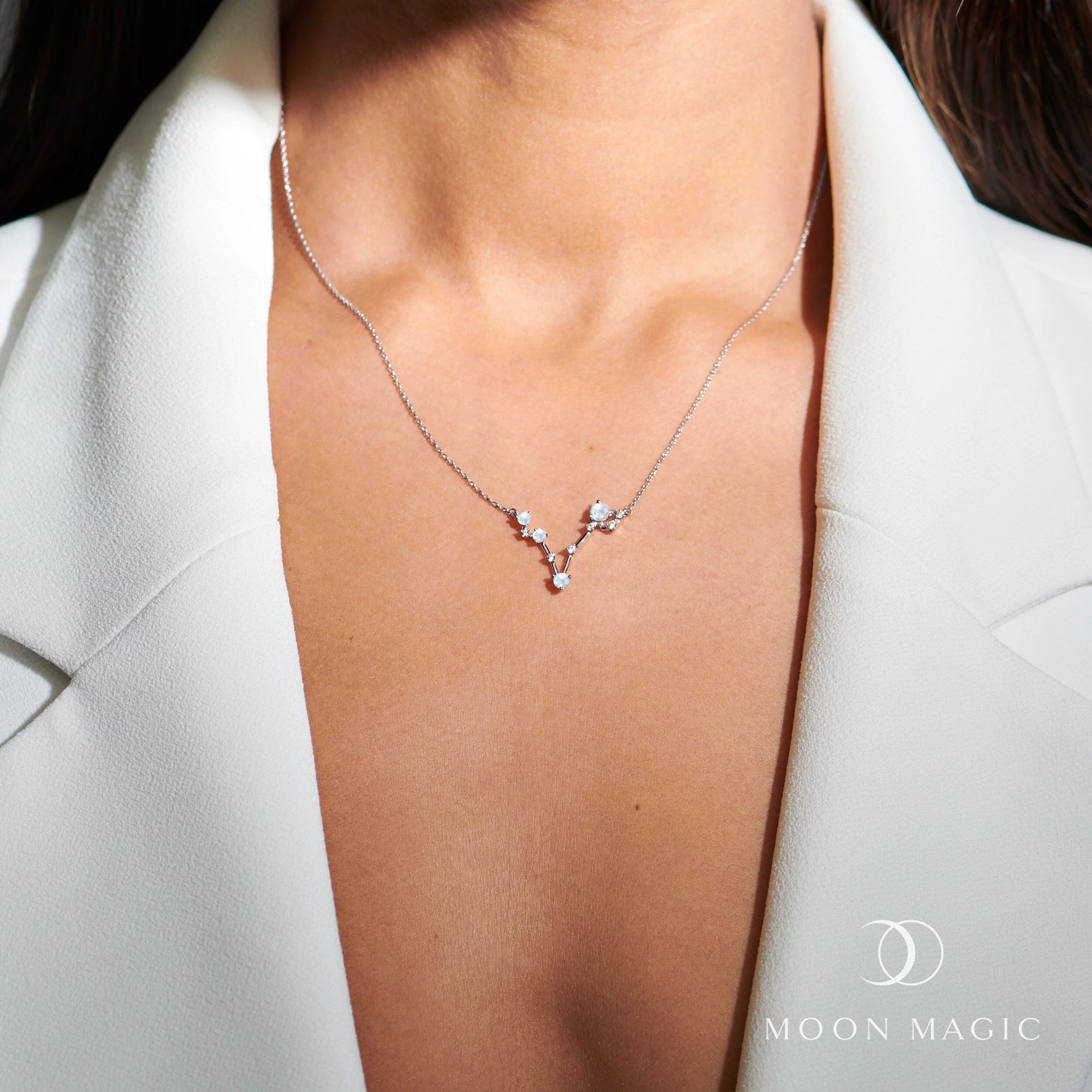 Moonstone Necklace - Pisces Zodiac Constellation - Image 2