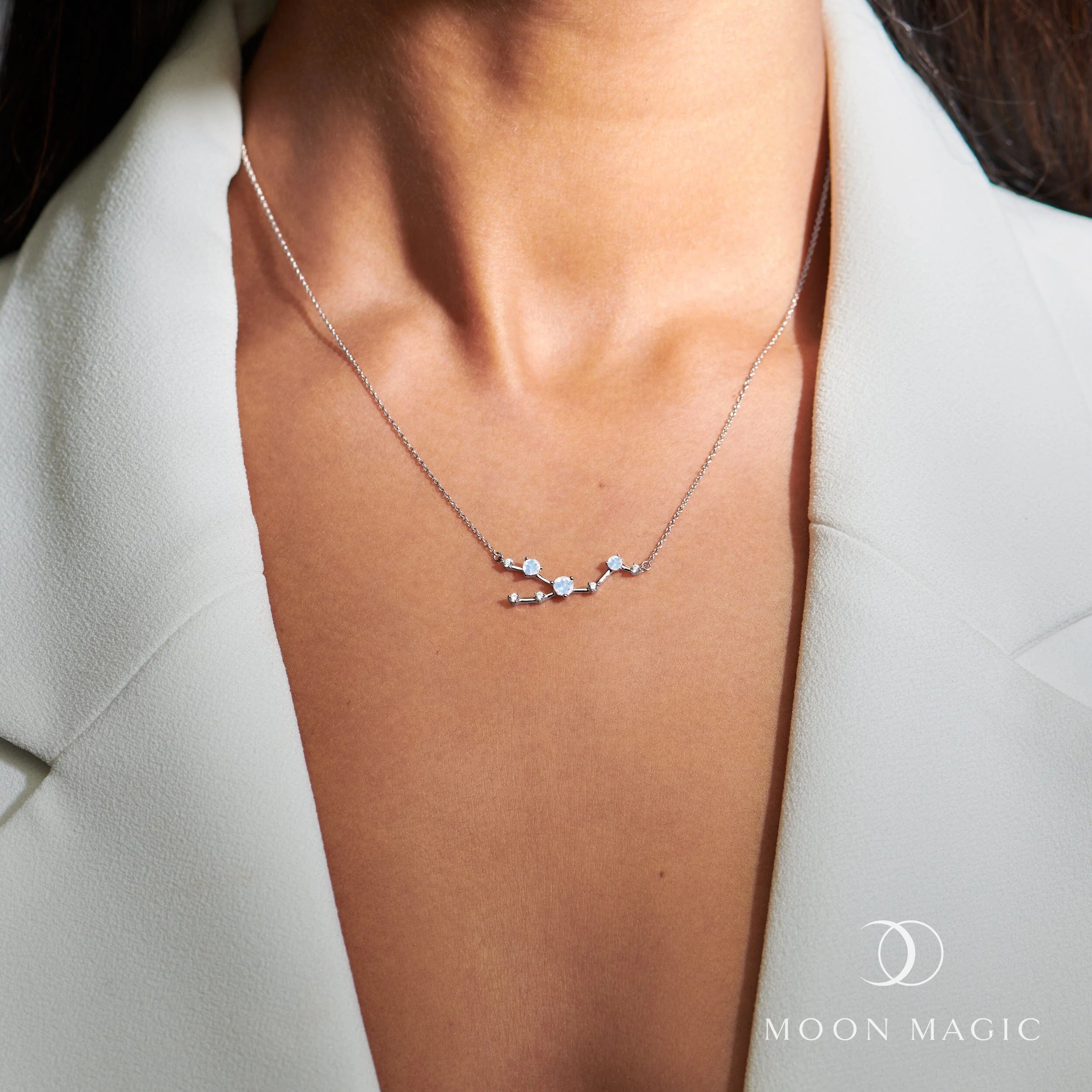 Moonstone Necklace - Taurus Zodiac Constellation - Image 2