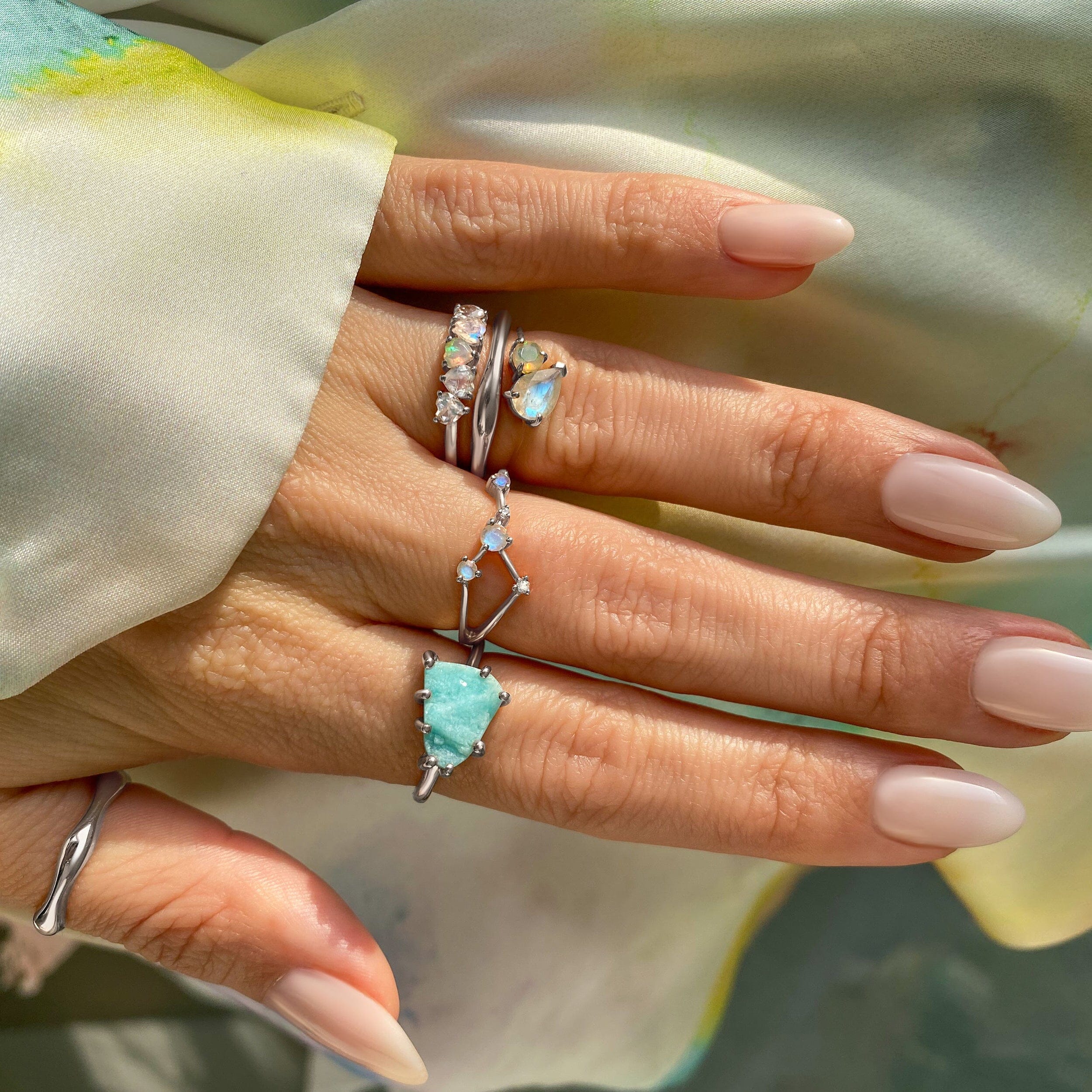 Moonstone Opal Floating Toi Et Moi & Crush On You Rings - Image 3