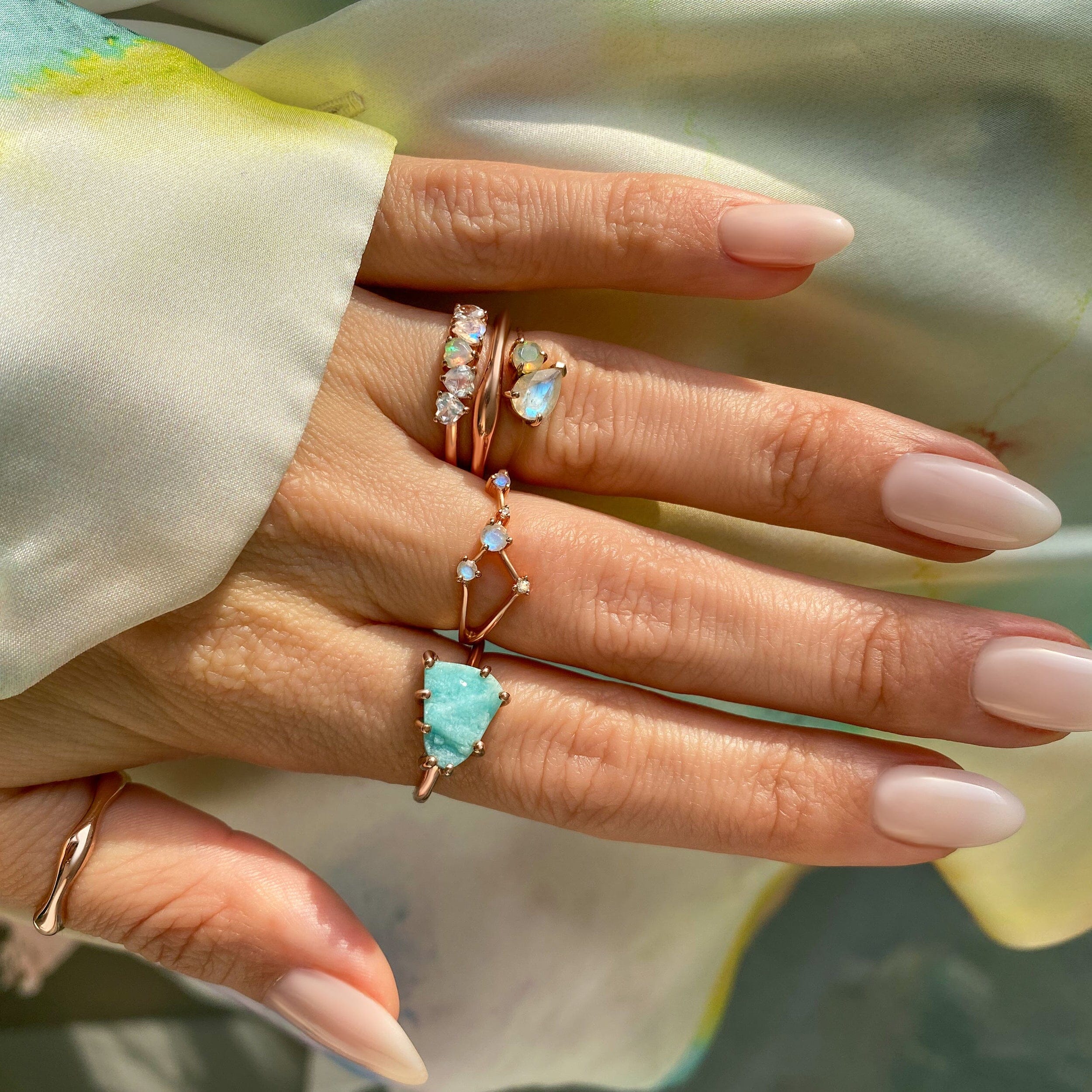 Moonstone Opal Floating Toi Et Moi & Crush On You Rings - Image 7