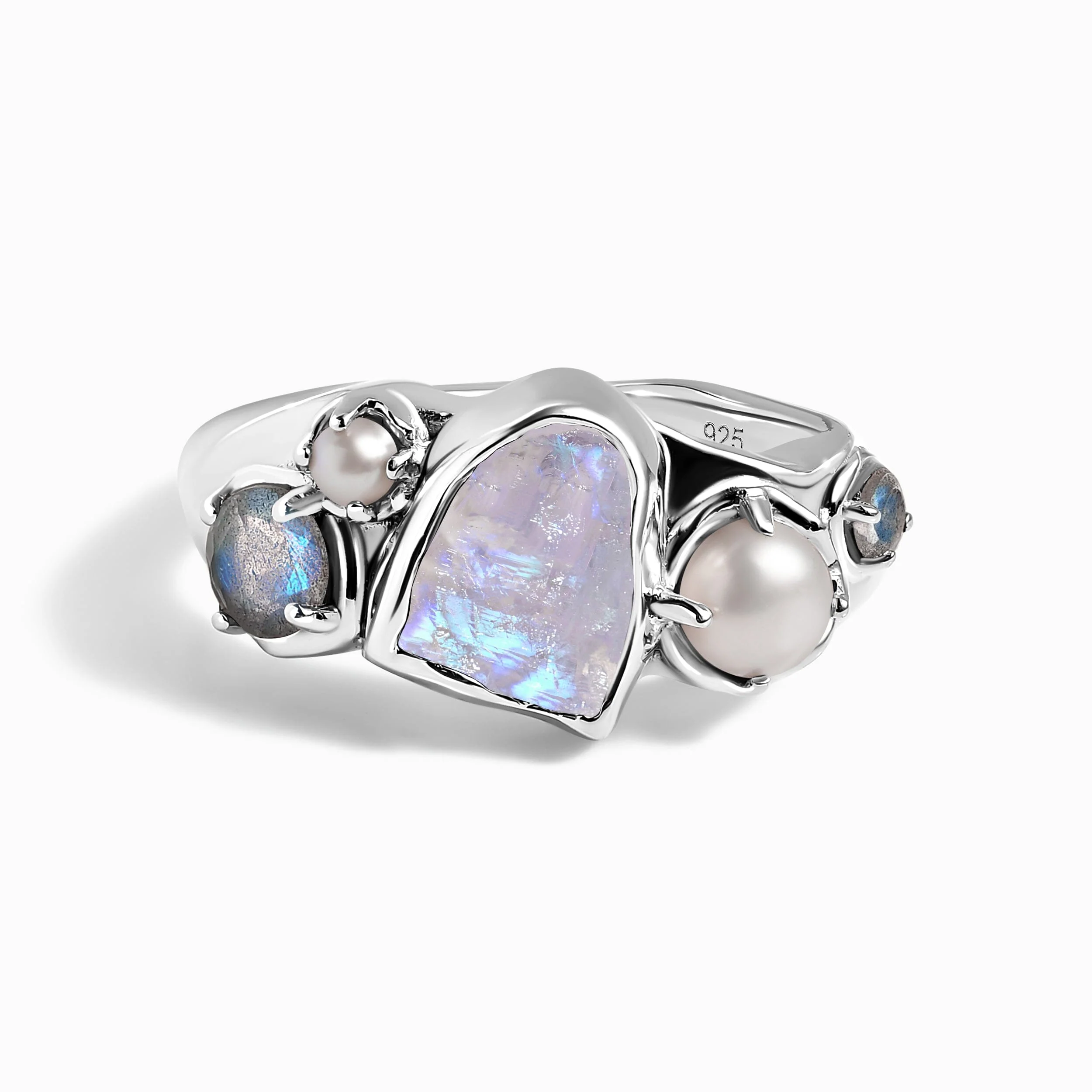 Moonstone Pearl Ring - Mist Heirloom