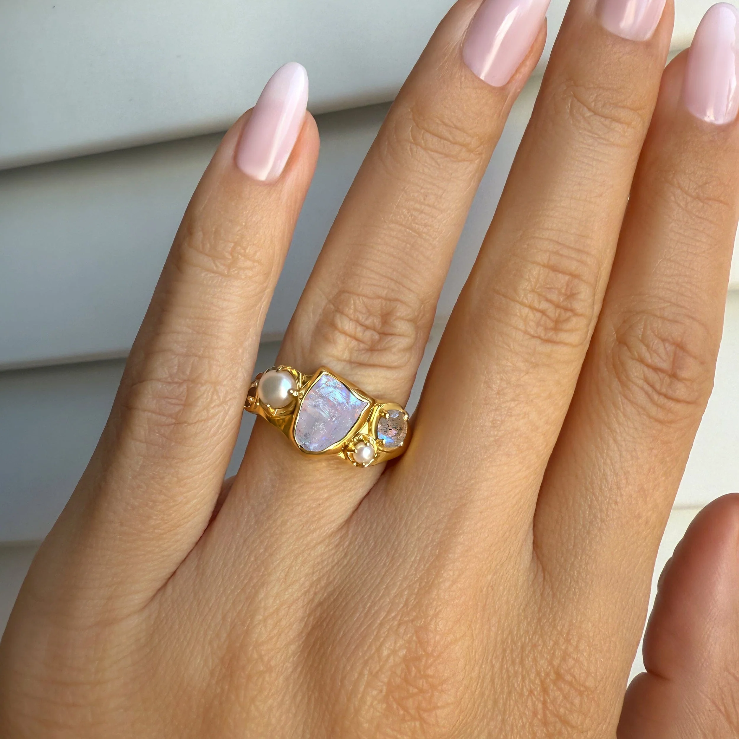Moonstone Pearl Ring - Mist Heirloom - Image 6
