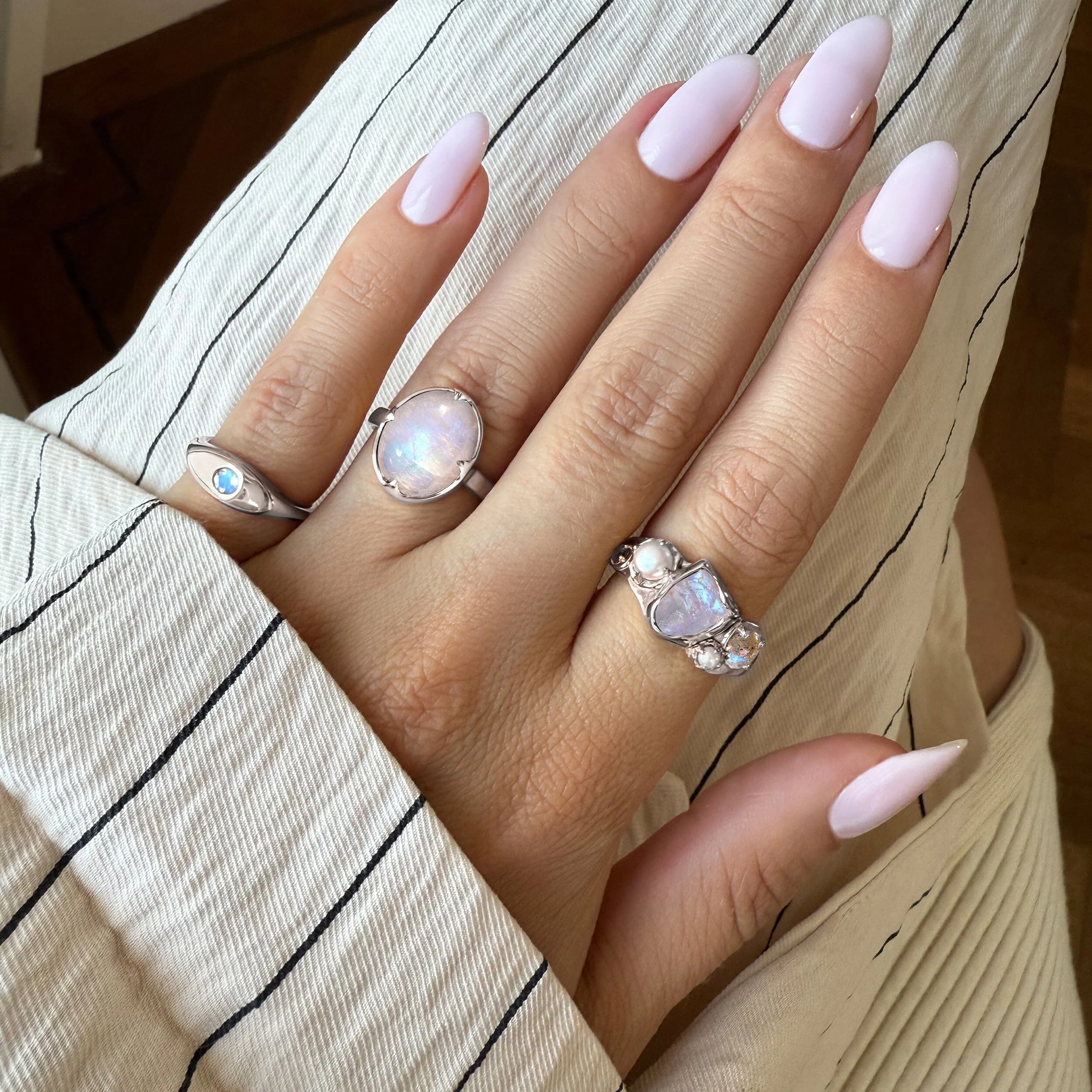 Moonstone Pearl Ring - Mist Heirloom - Image 9