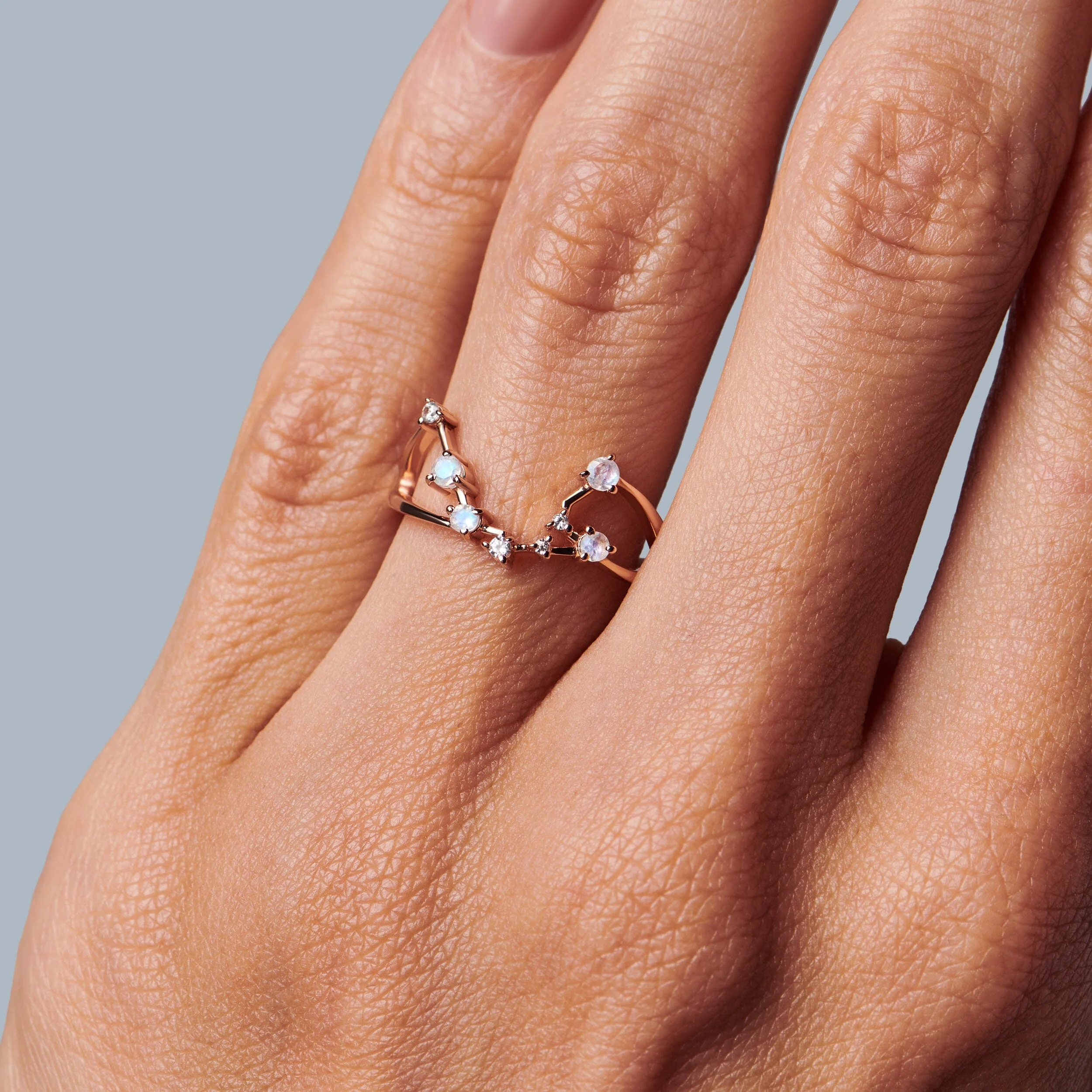 Moonstone Ring - Aquarius Zodiac Constellation - Image 5