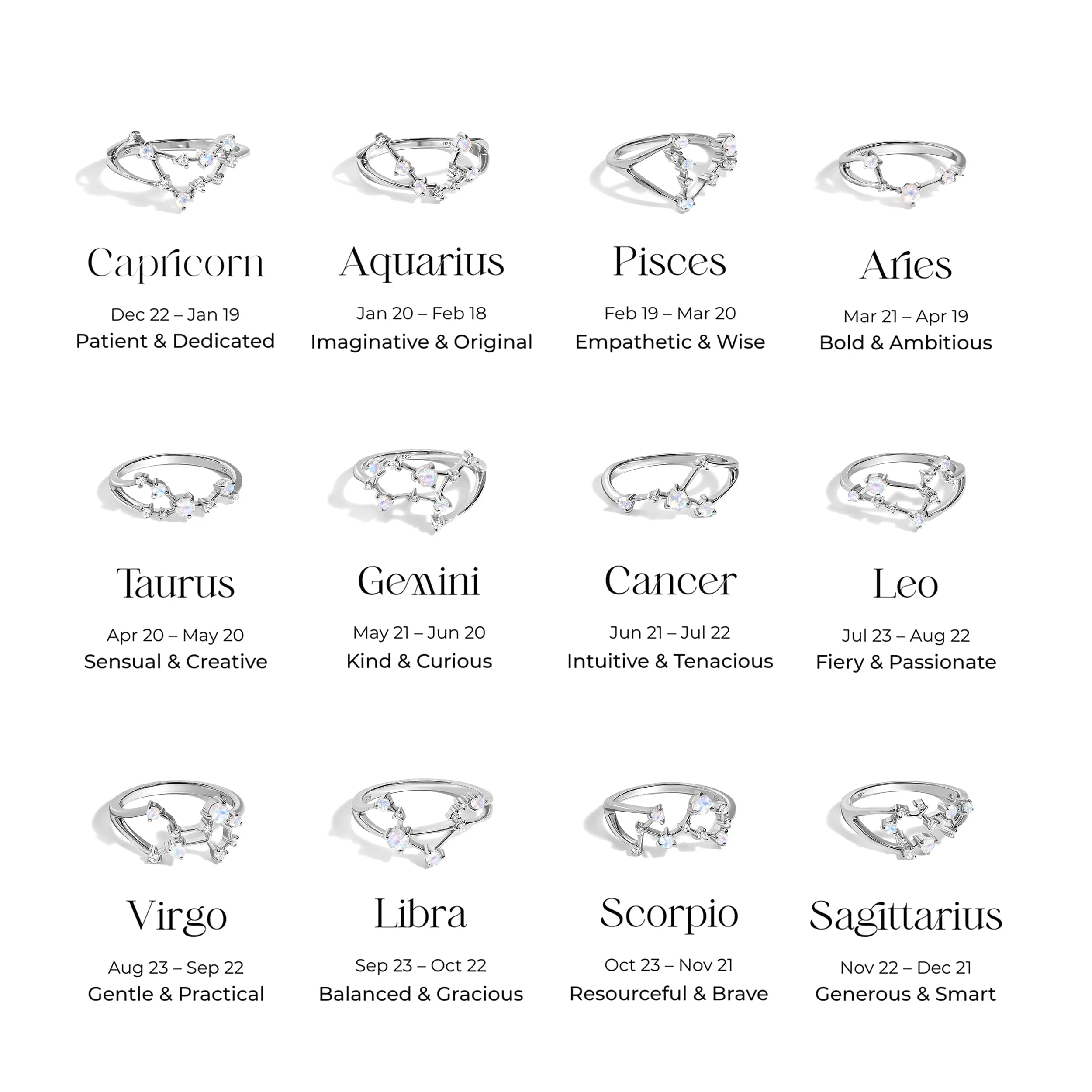 Moonstone Ring - Aries Zodiac Constellation - Image 11