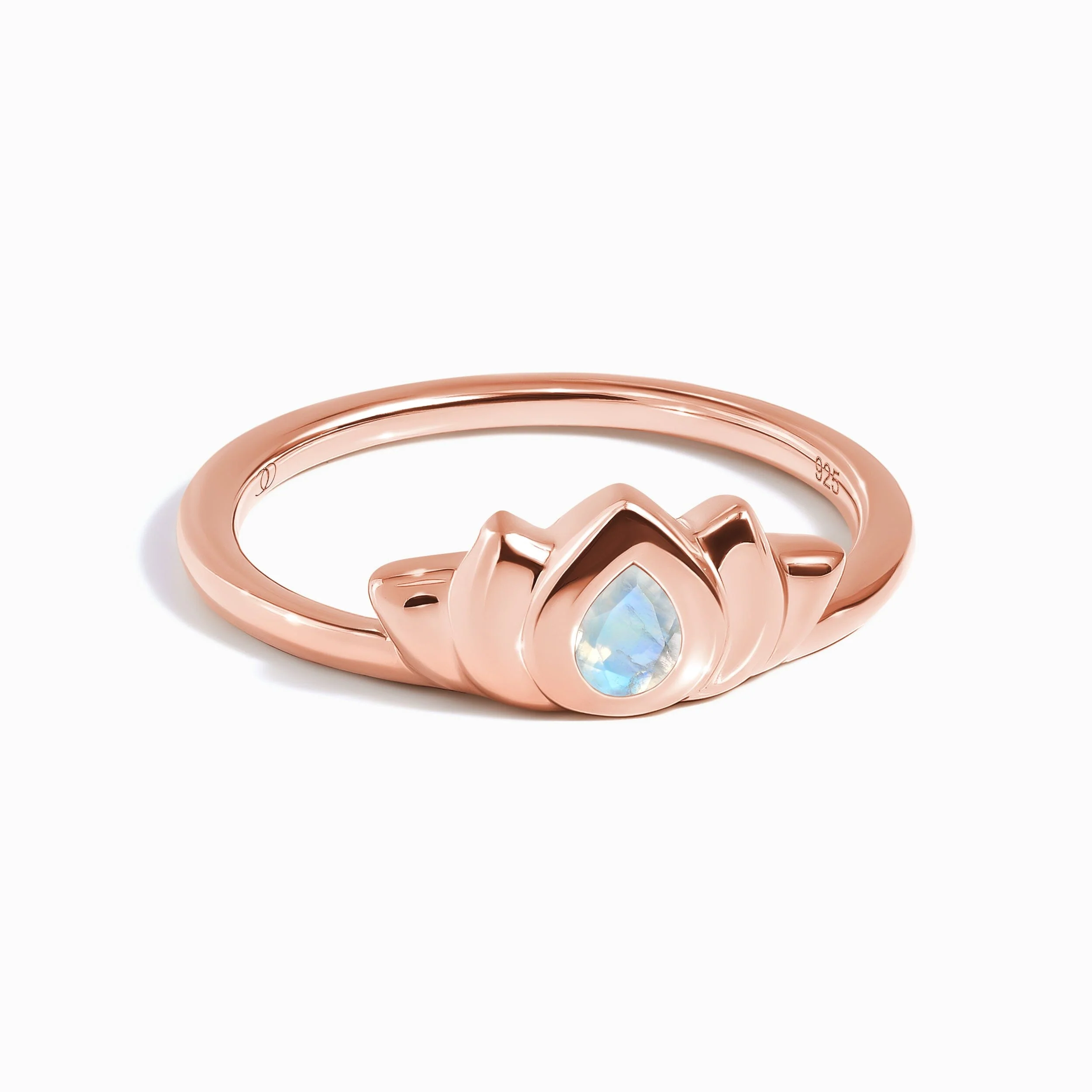 Moonstone Ring - Dainty Lotus - Image 4