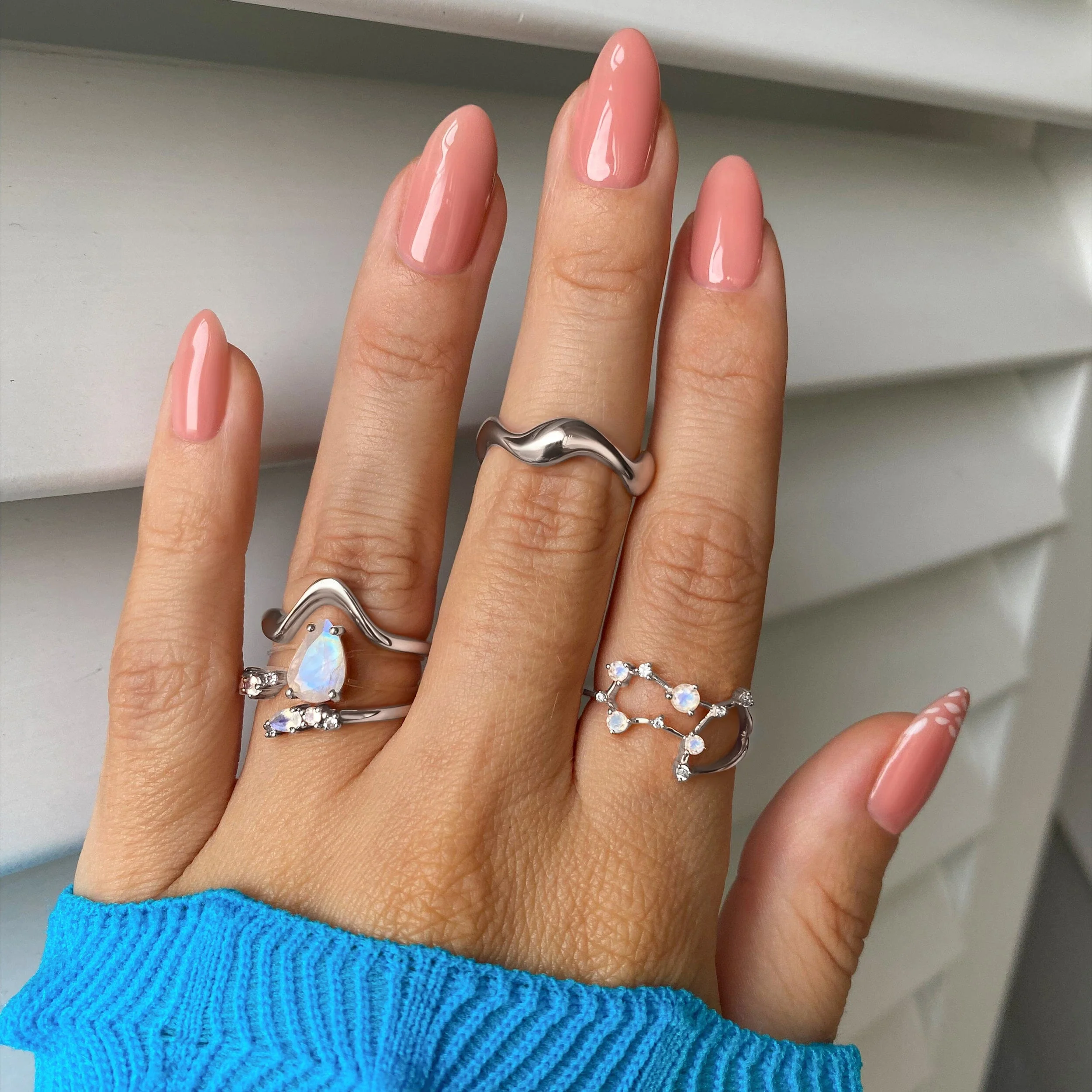Moonstone Ring Floating Sway - June Birthstone - Image 3