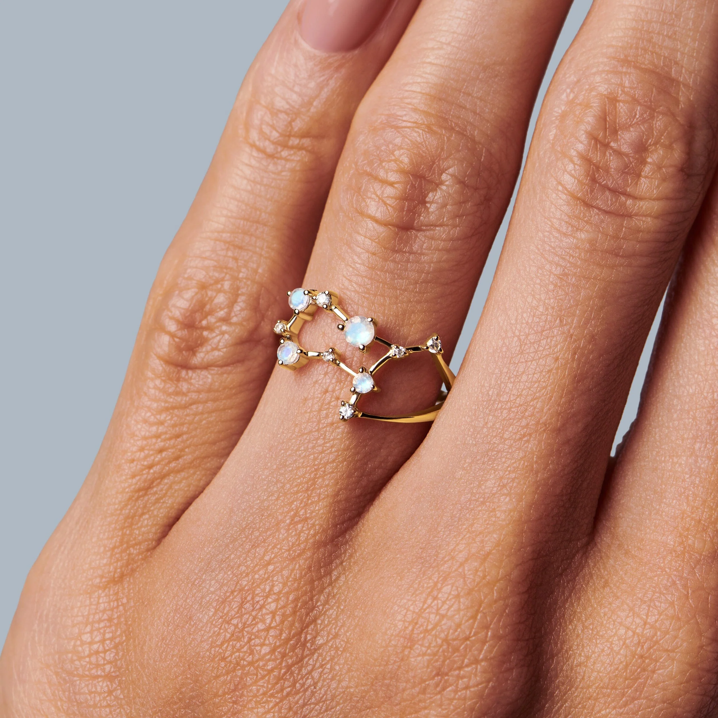 Moonstone Ring - Gemini Zodiac Constellation - Image 8