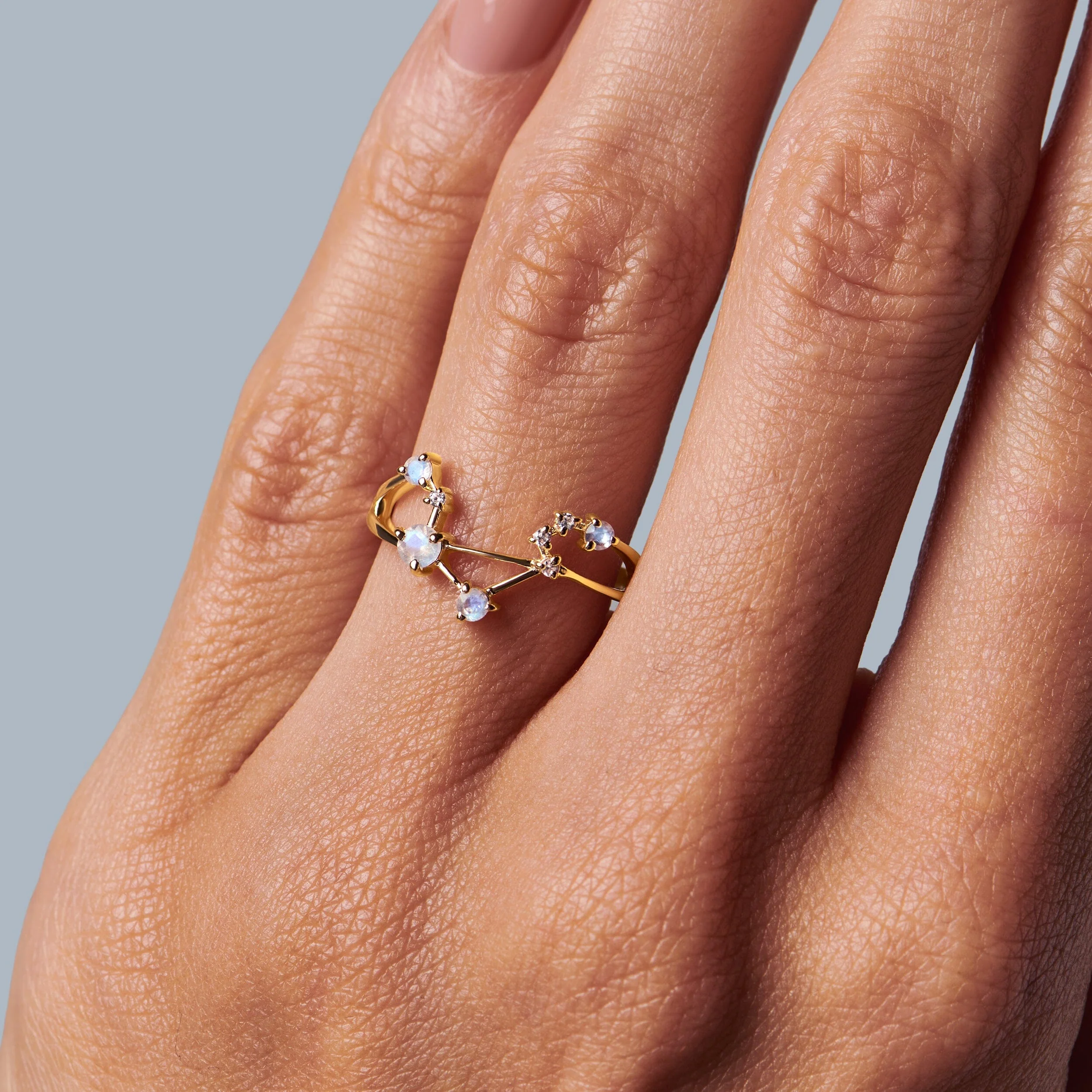 Moonstone Ring - Libra Zodiac Constellation - Image 6