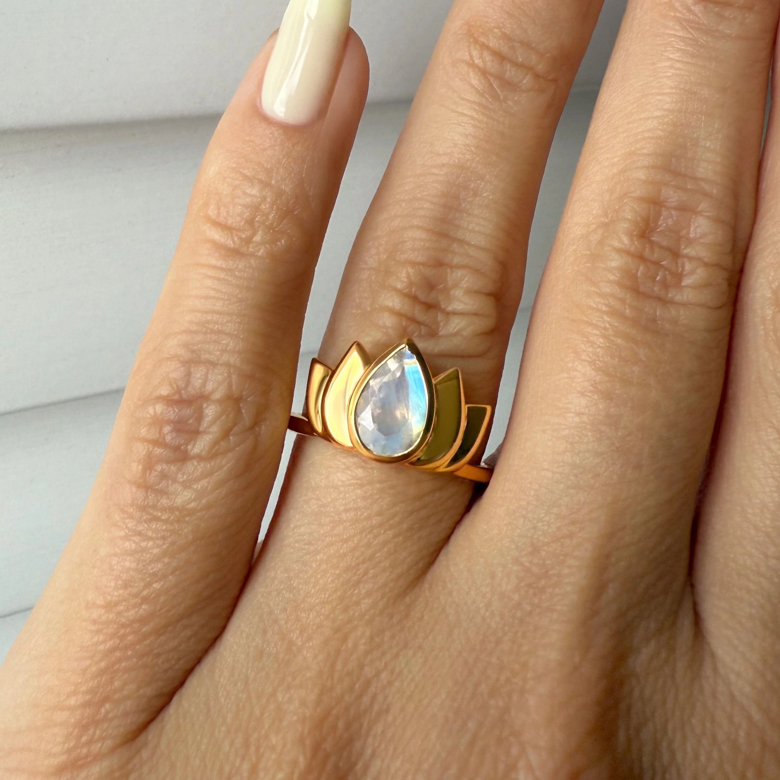Moonstone Ring - Sacred Lotus - Image 6