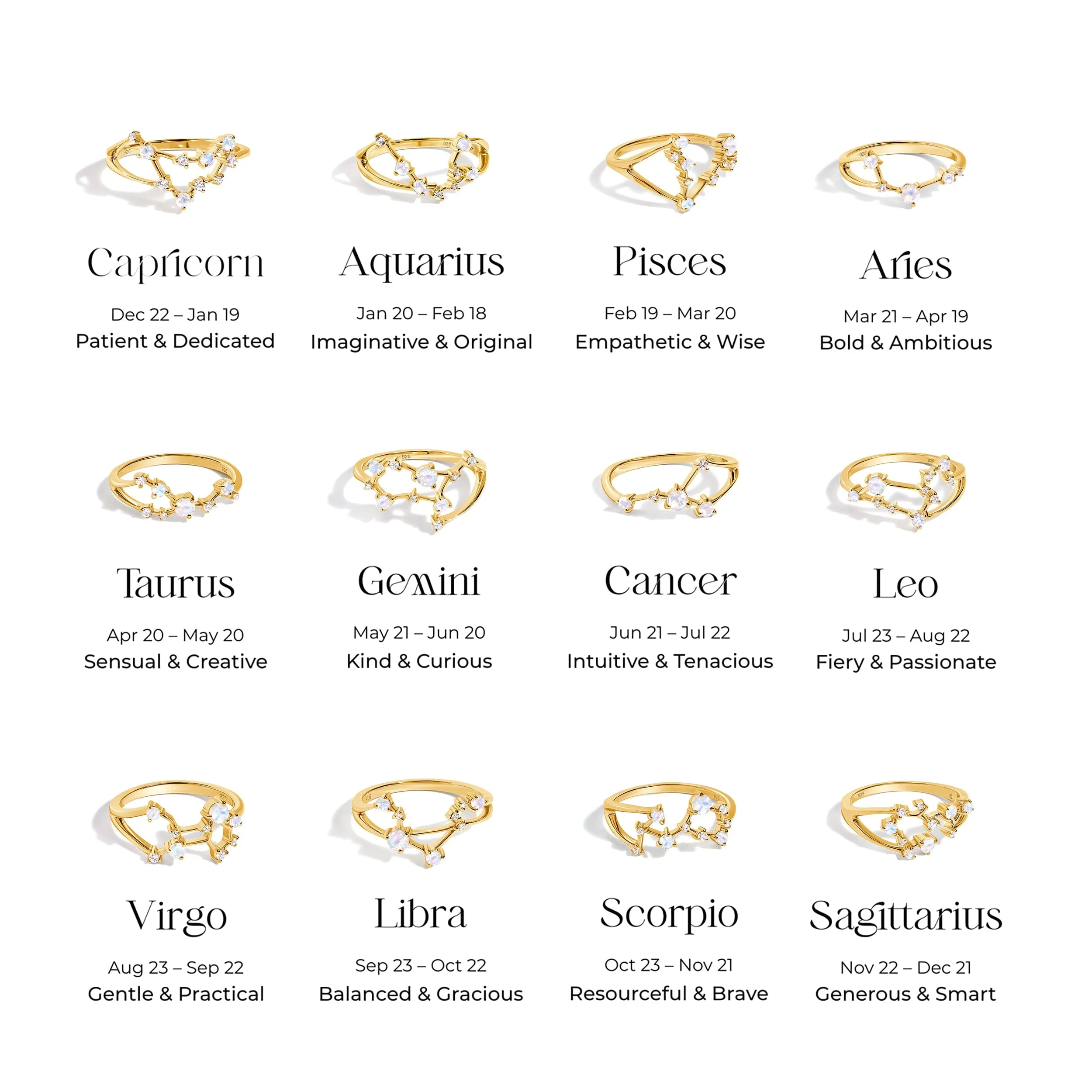 Moonstone Ring - Sagittarius Zodiac Constellation - Image 19