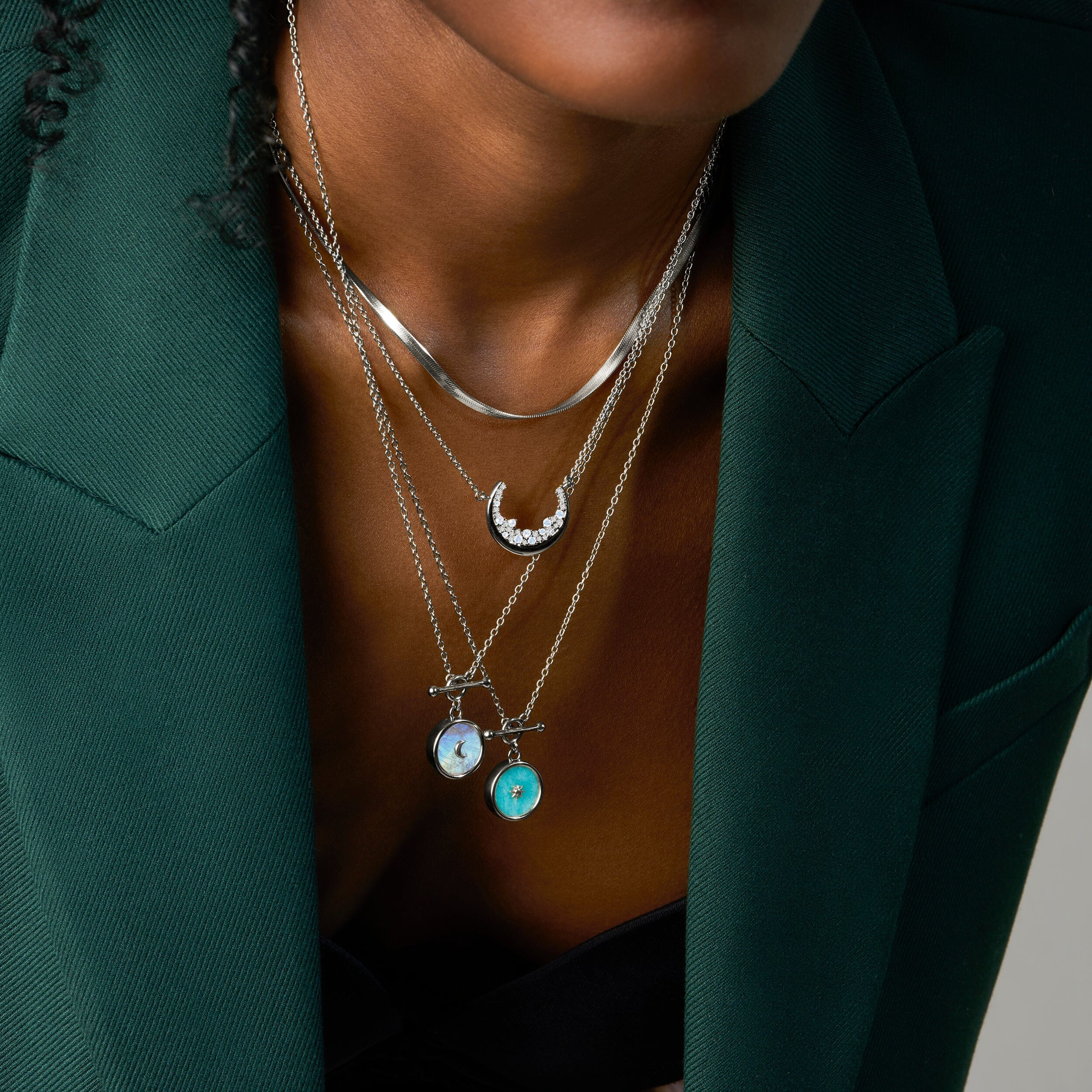Moonstone T-Lock Necklace - Dream - Image 11