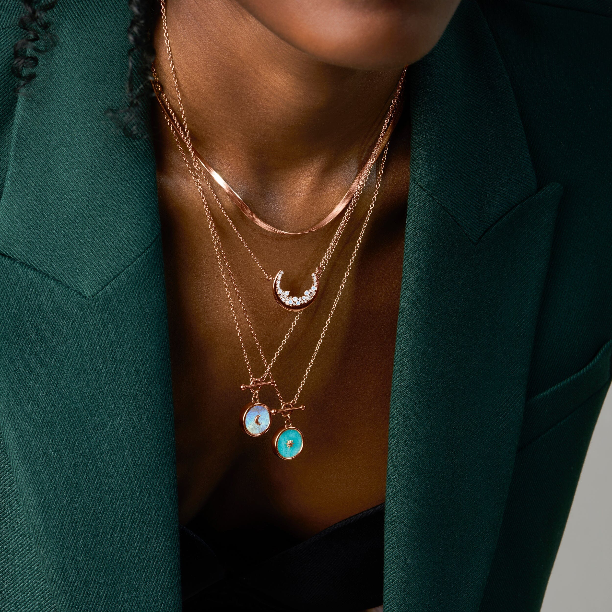 Moonstone T-Lock Necklace - Dream - Image 15