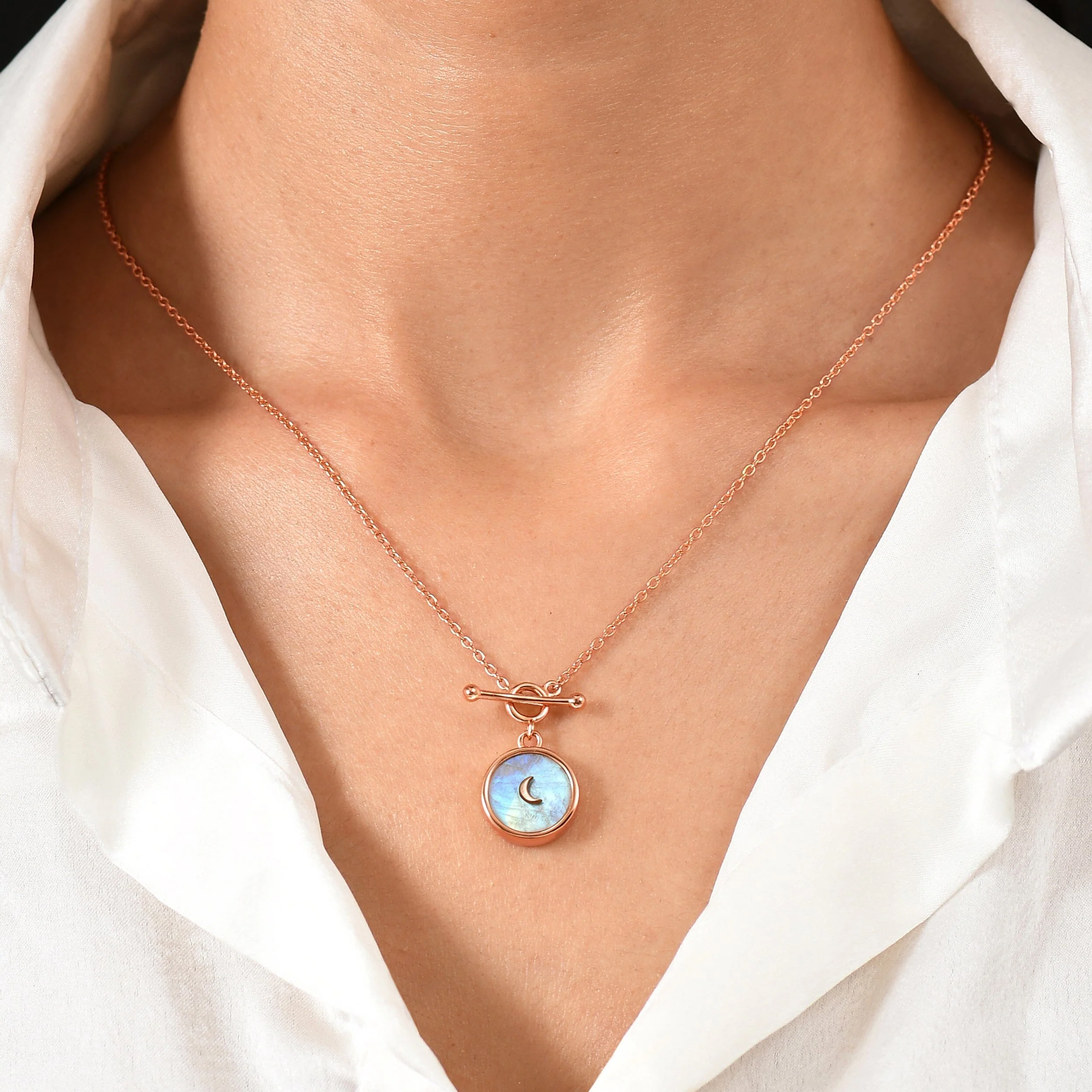 Moonstone T-Lock Necklace - Dream - Image 6