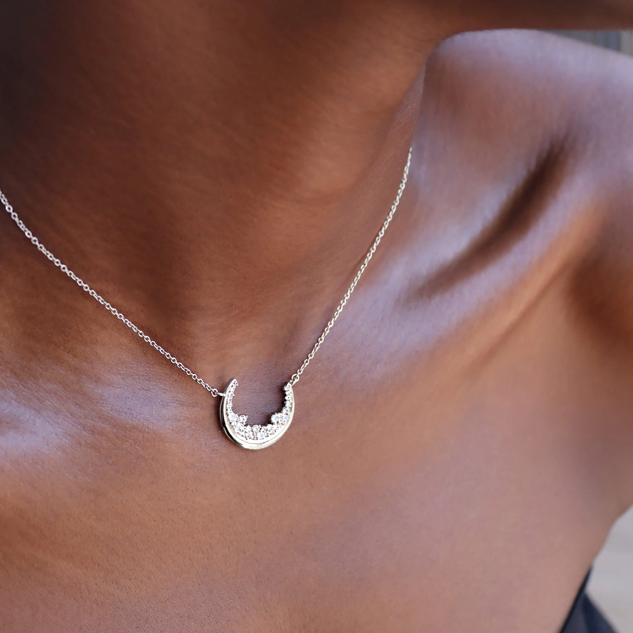 Moonstone White Zircon Necklace - Lush Luna - Image 2