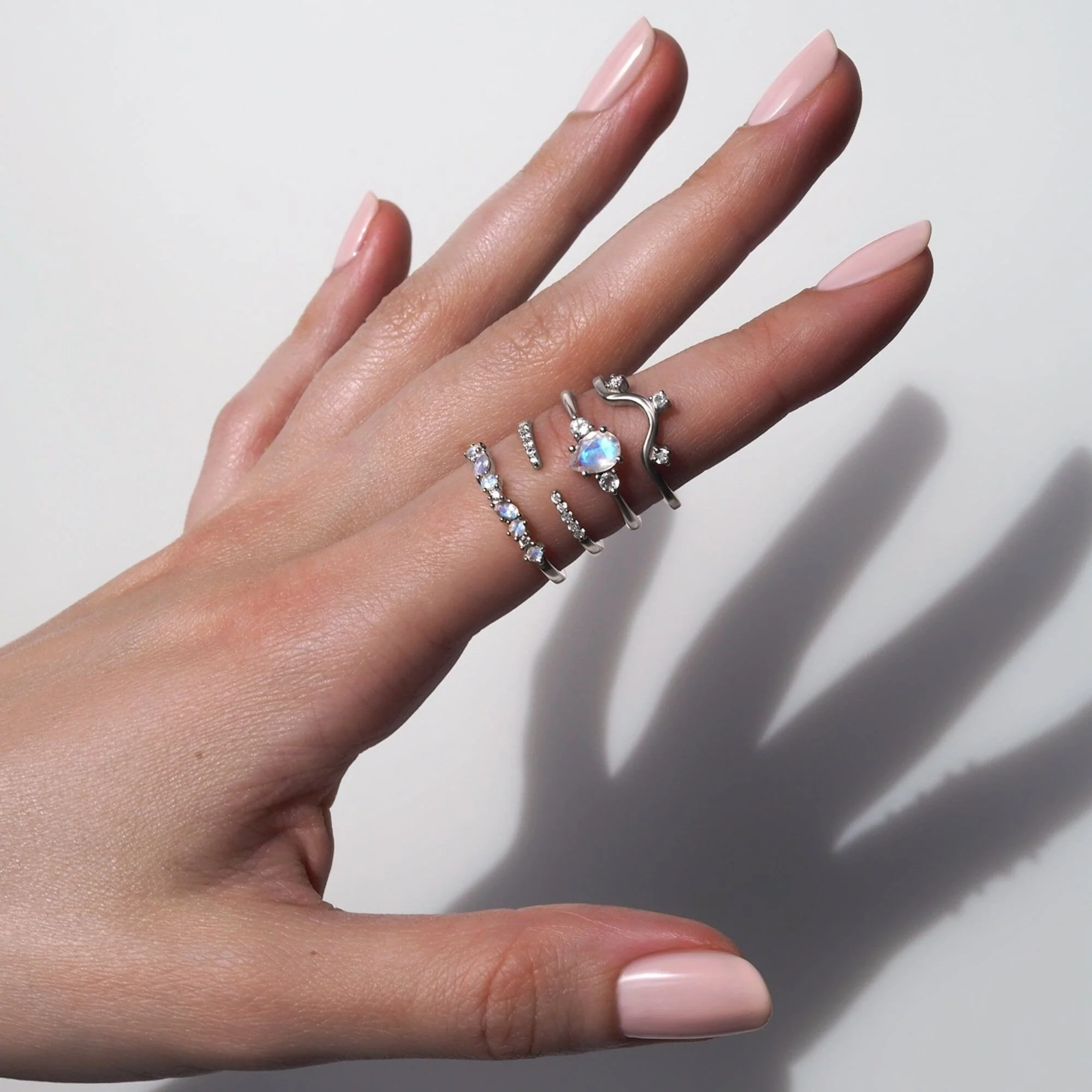Moonstone White Zircon Ring - Grace - Image 11