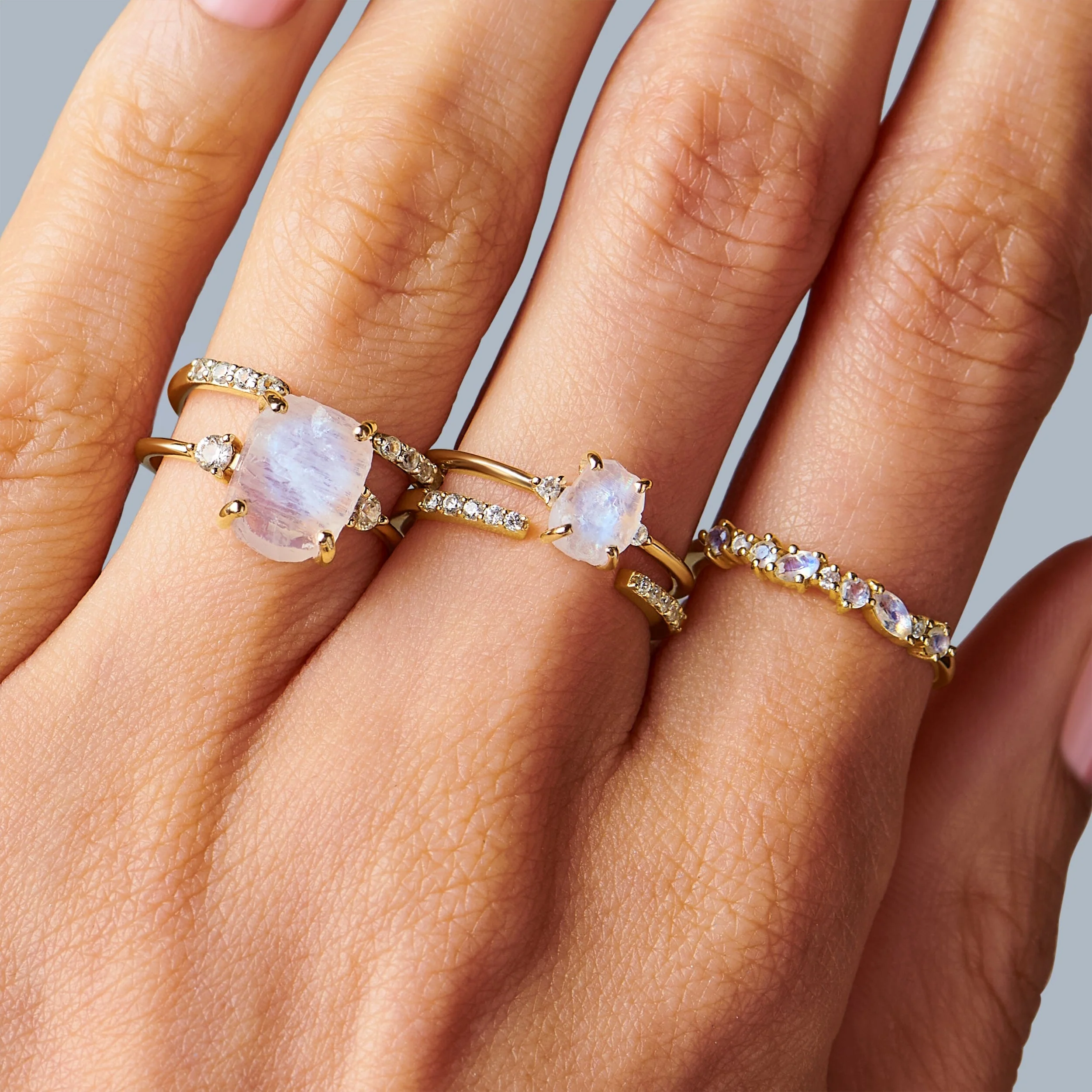 Moonstone White Zircon Ring - Grace - Image 15