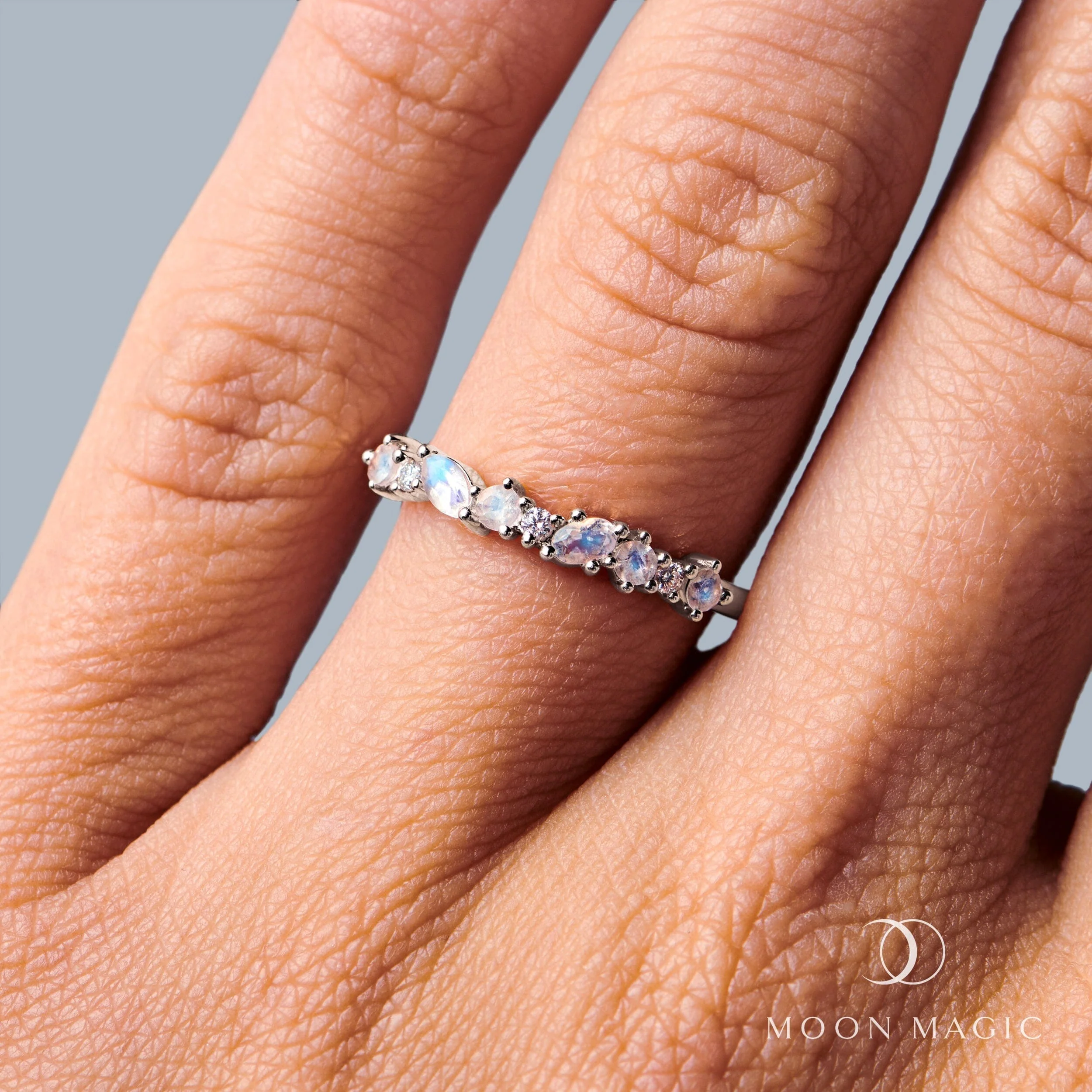 Moonstone White Zircon Ring - Grace - Image 22