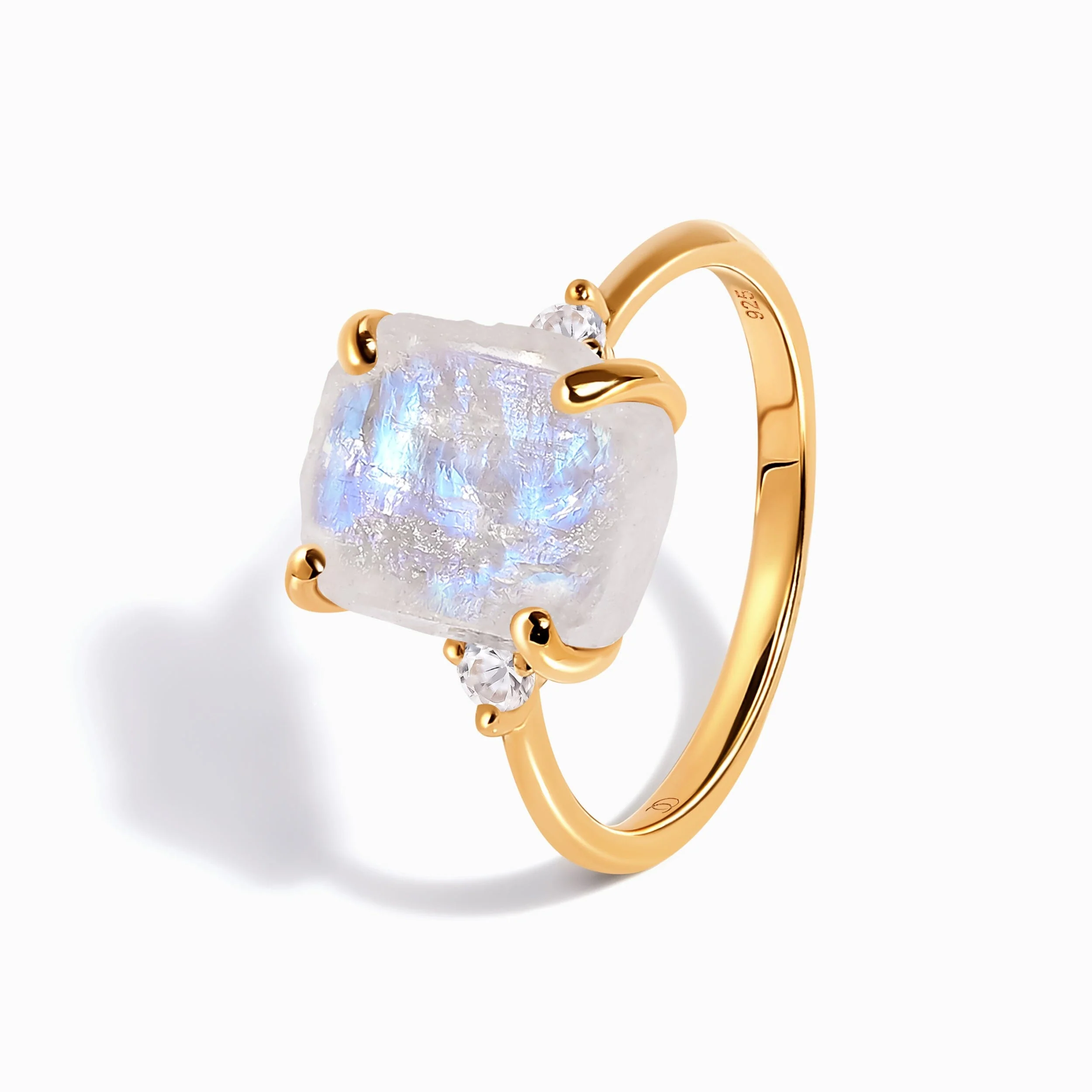 Moonstone White Zircon Ring - Raw Allure - Image 10