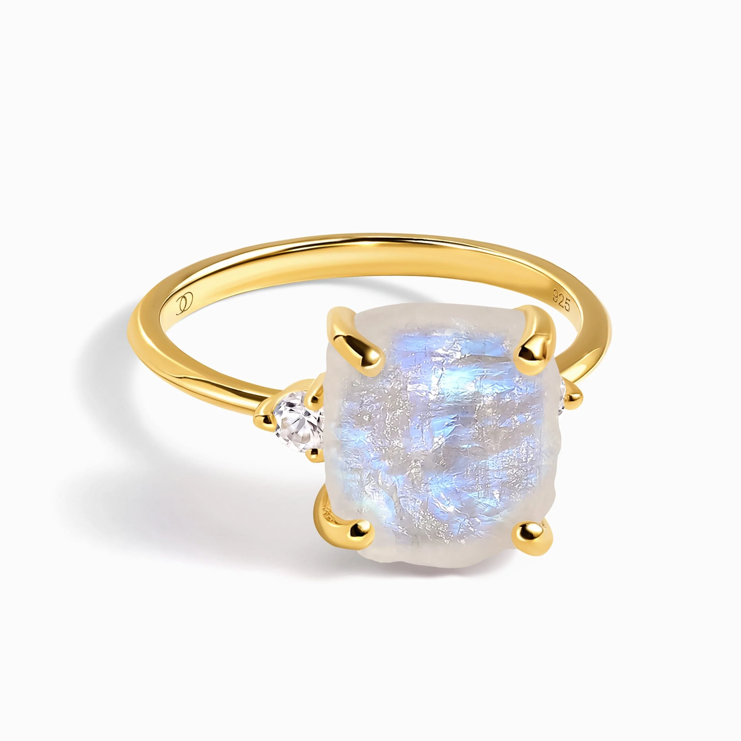 Moonstone White Zircon Ring - Raw Allure - Image 3