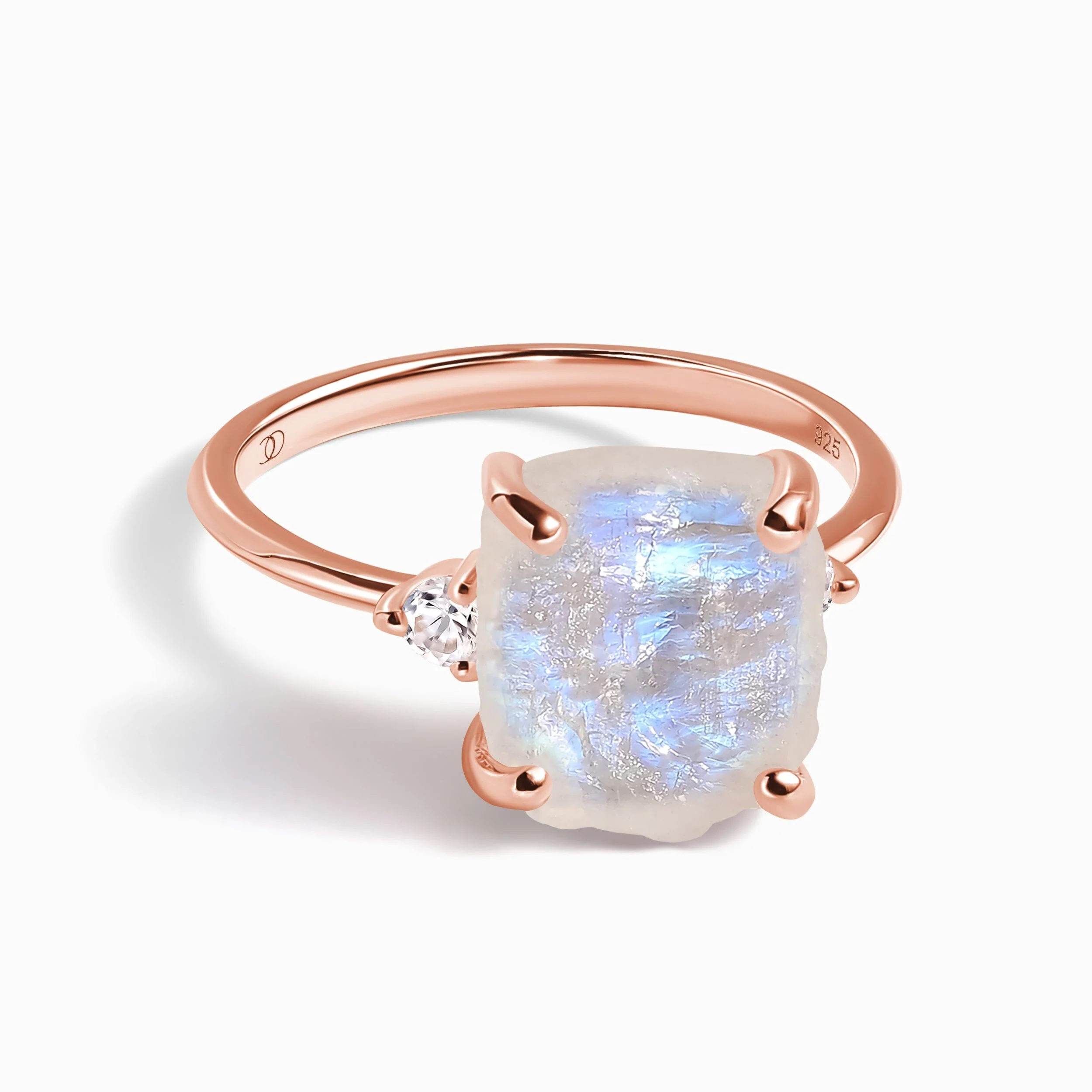 Moonstone White Zircon Ring - Raw Allure - Image 5