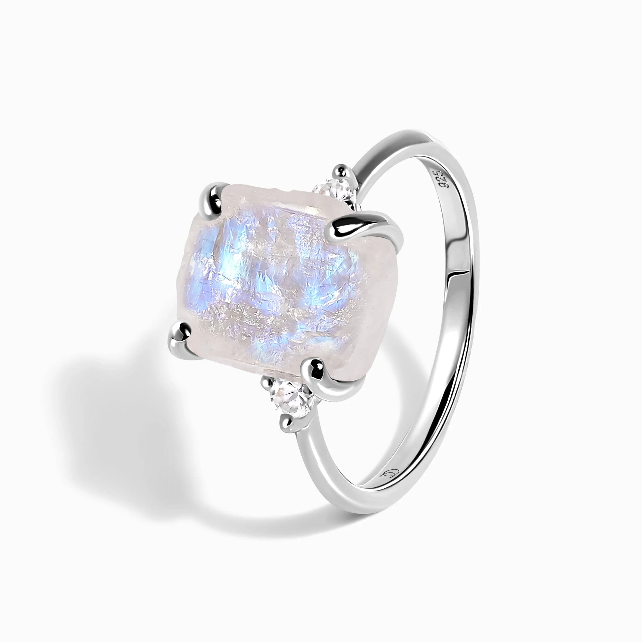 Moonstone White Zircon Ring - Raw Allure - Image 9