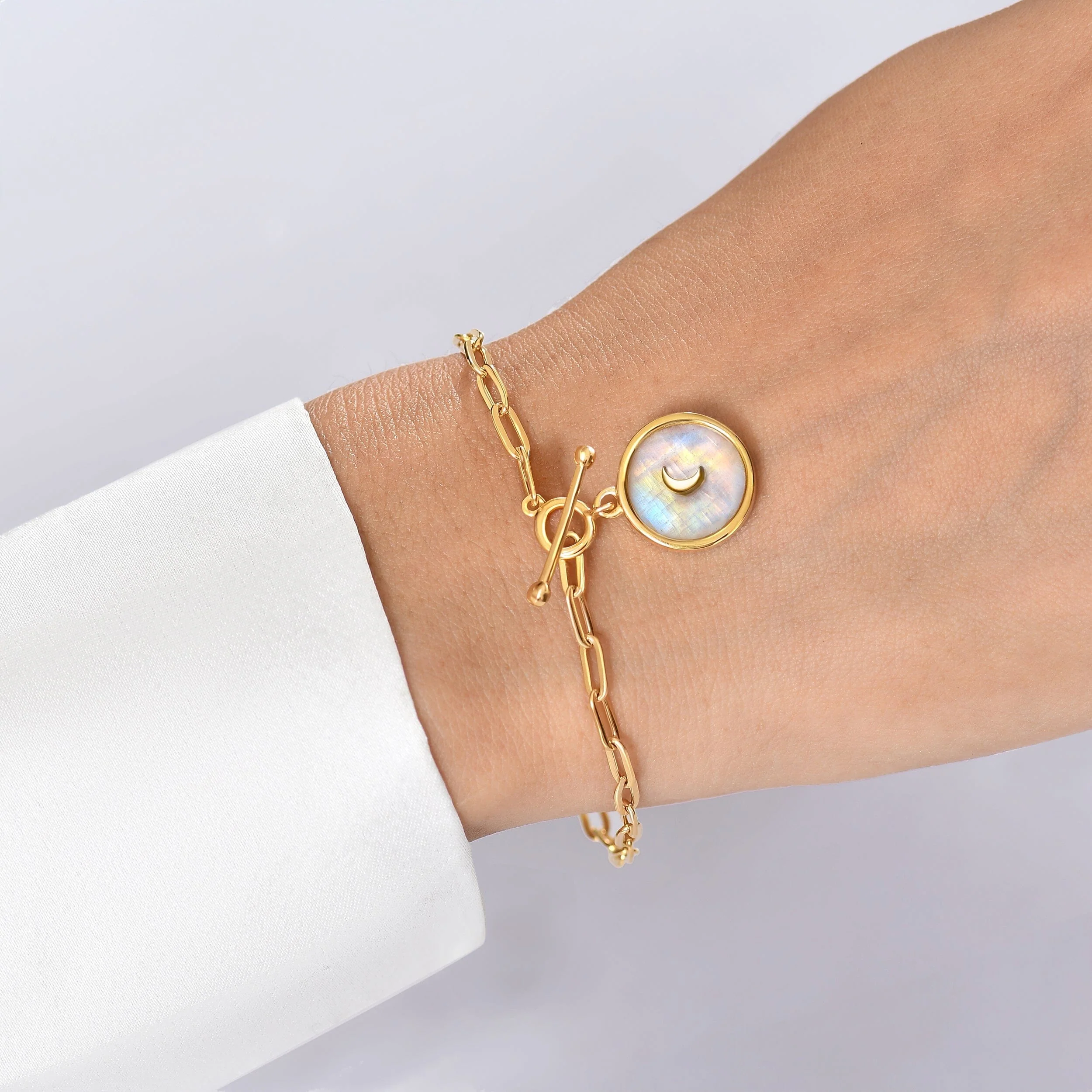 Moonstone Widelink T-Lock Bracelet - Dream - Image 18