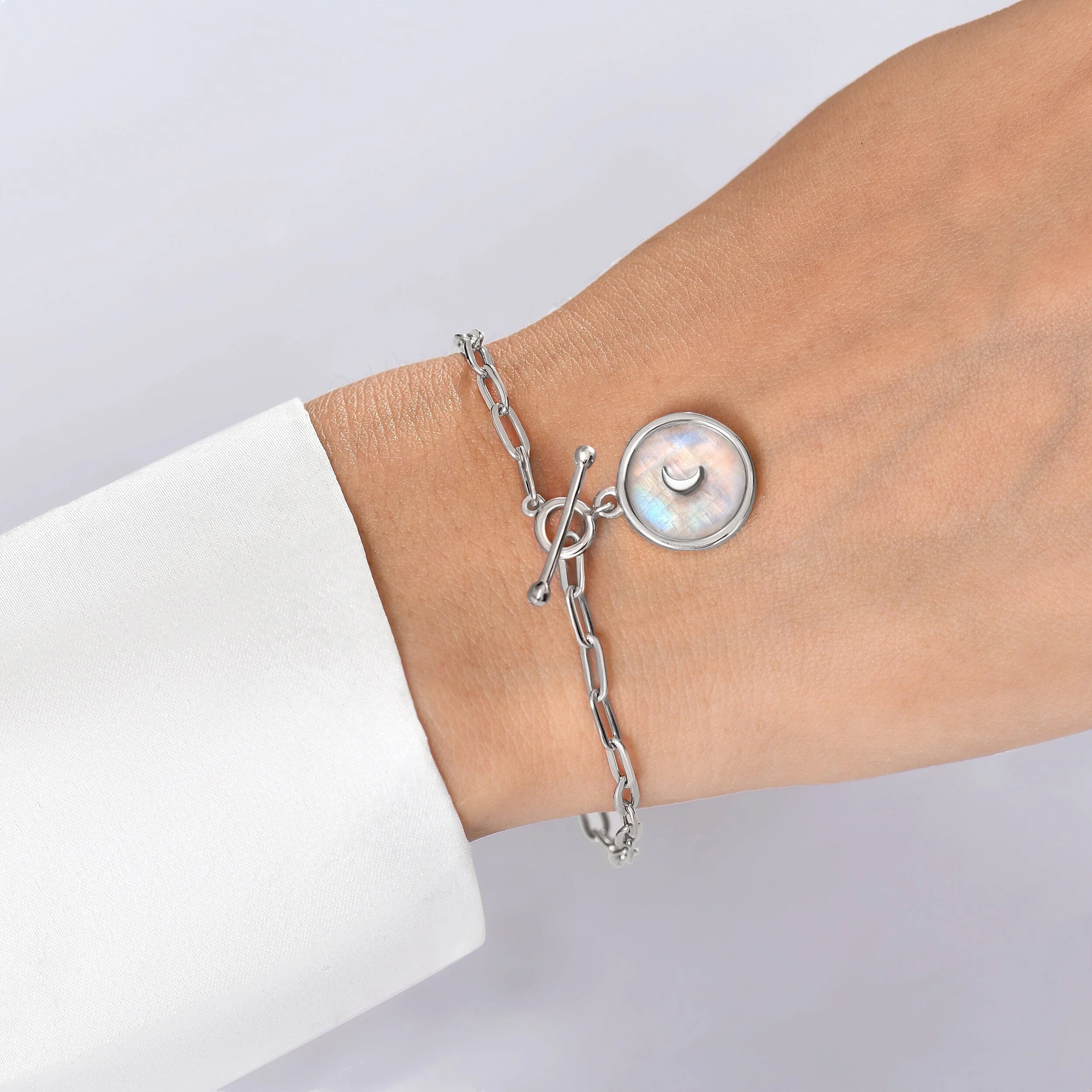 Moonstone Widelink T-Lock Bracelet - Dream - Image 2