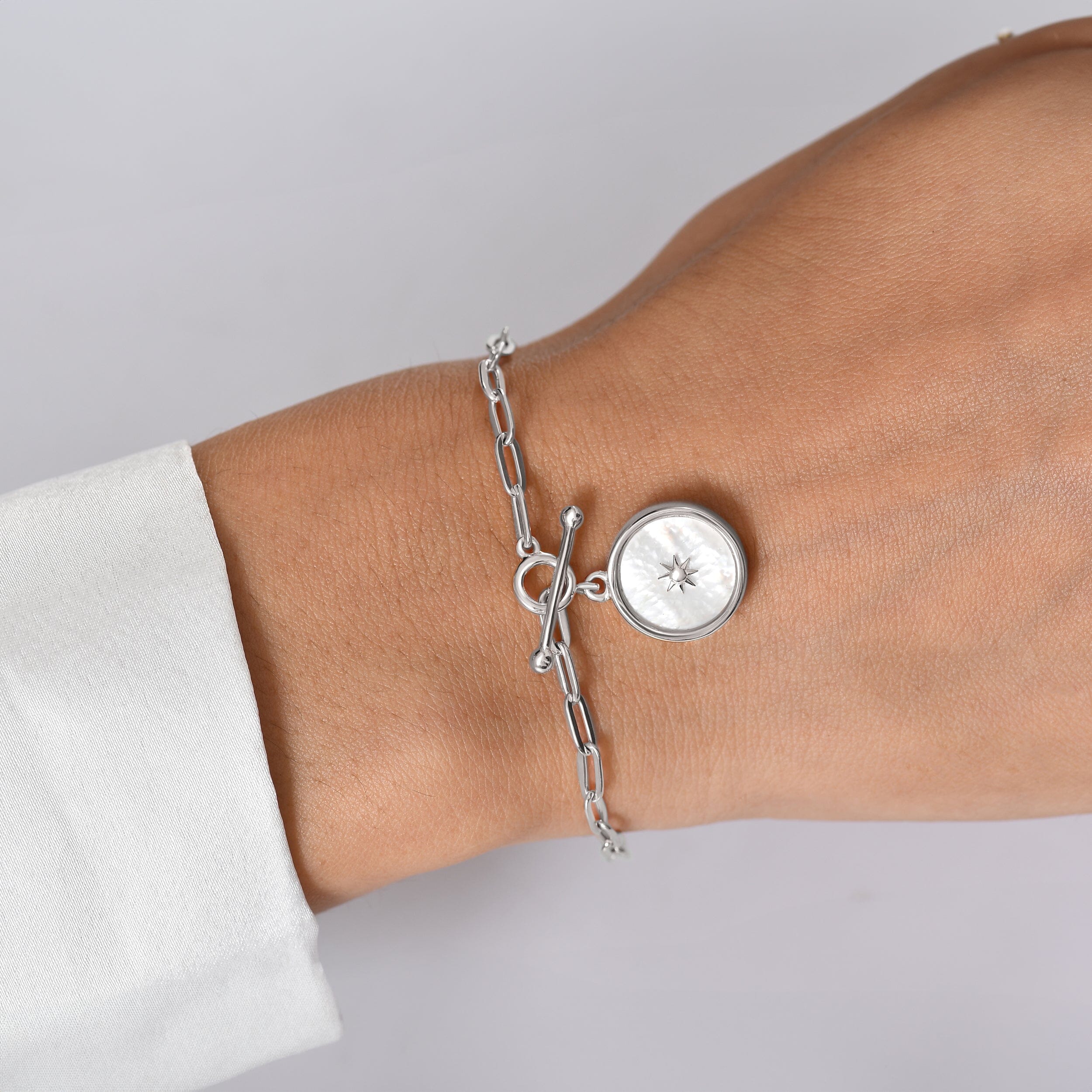 Mother Of Pearl Widelink T-Lock Bracelet - Sol - Image 2
