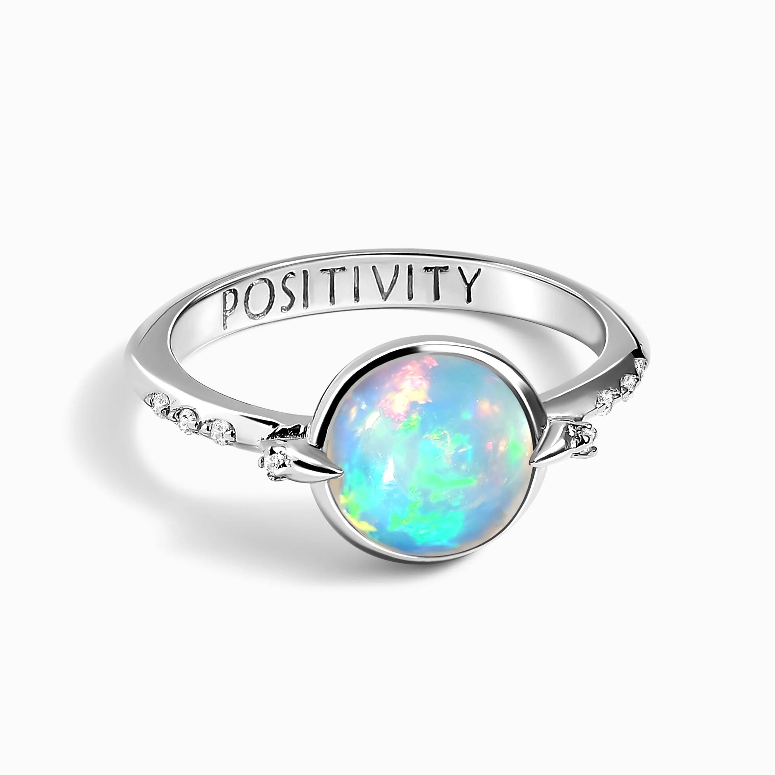 Opal Energy Ring - Positivity Engraved