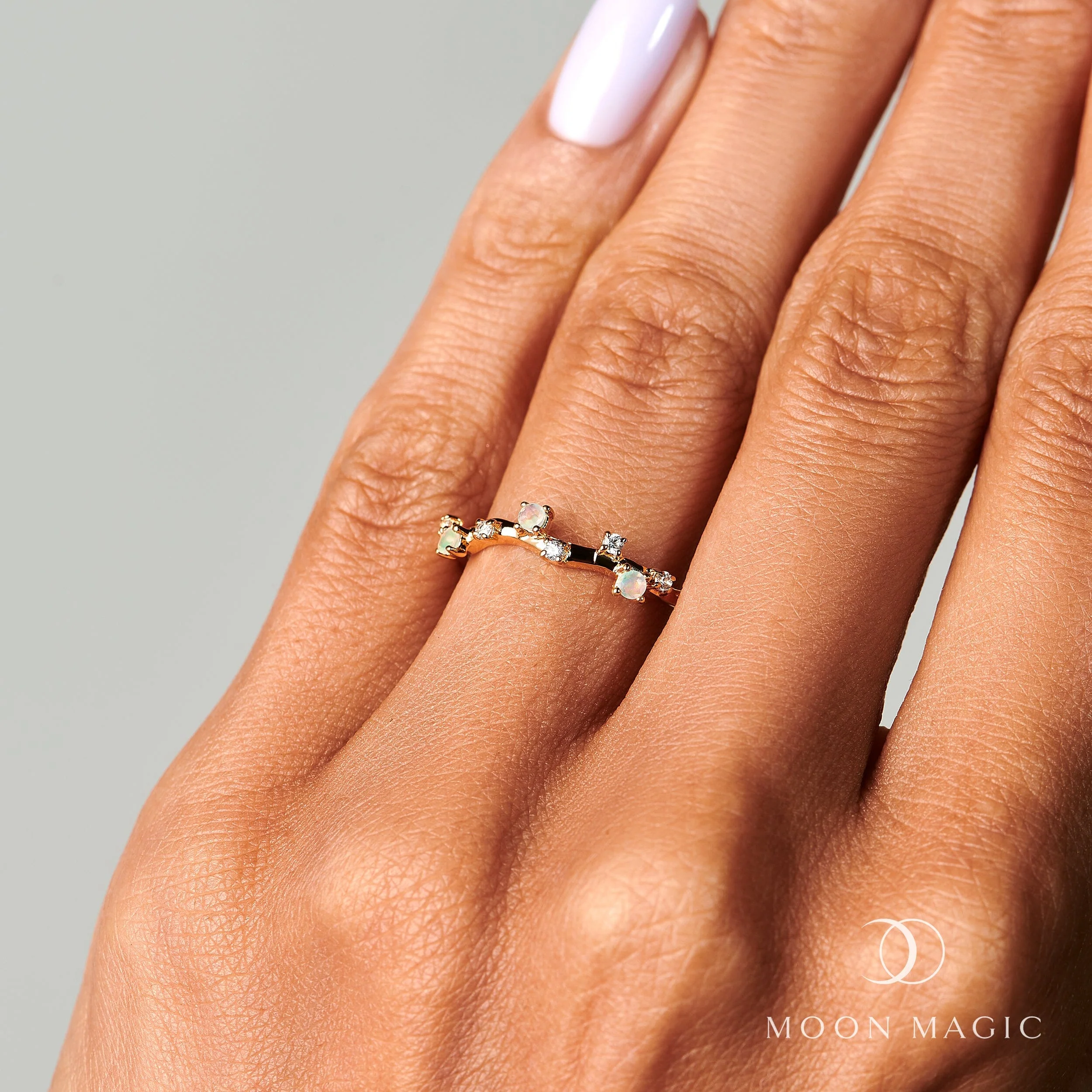 Opal Ring - Stardust Band - Image 4