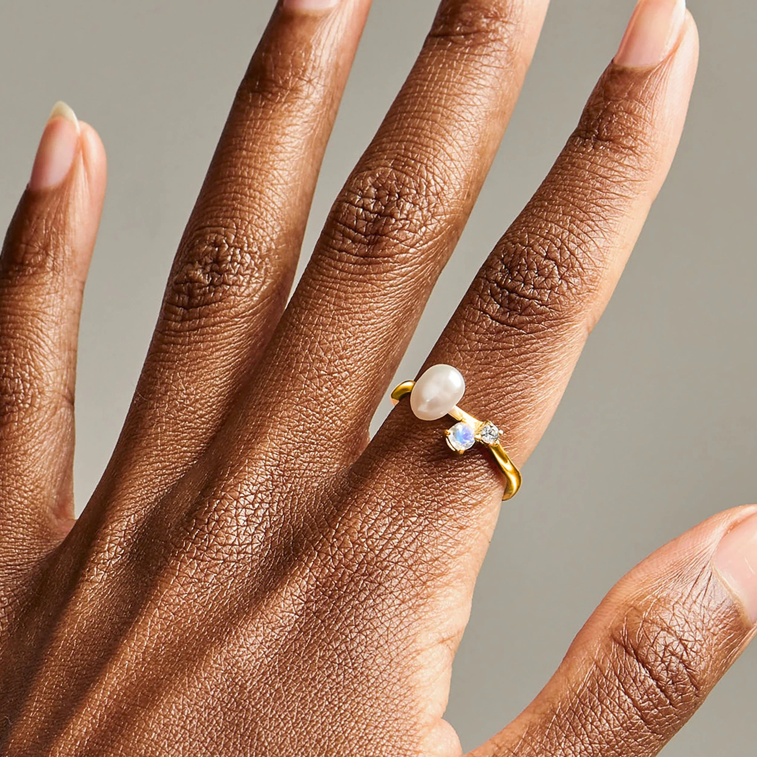 Pearl Moonstone Ring - Aelora - Image 17