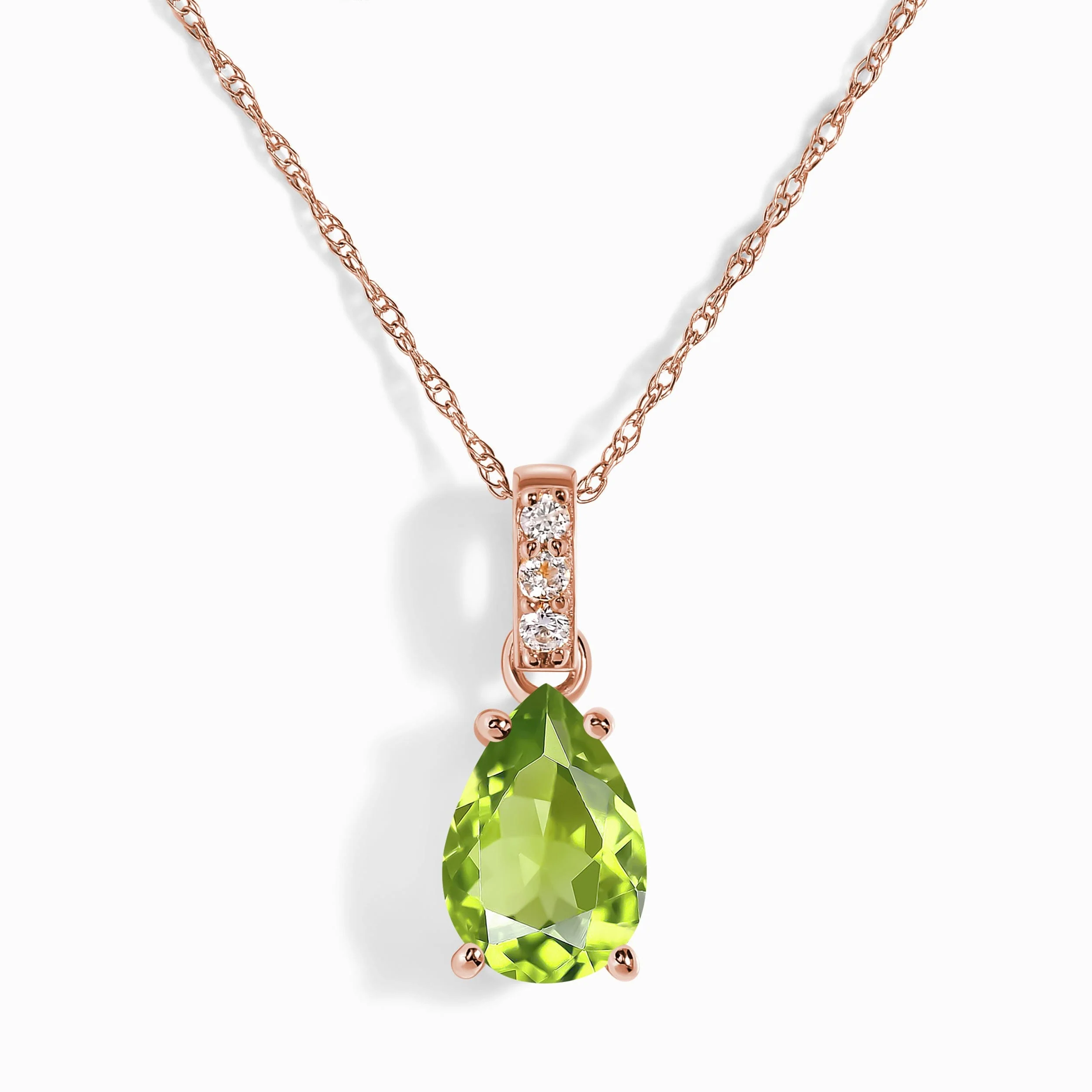 Peridot Diamond Necklace Sway - August Birthstone - Image 3