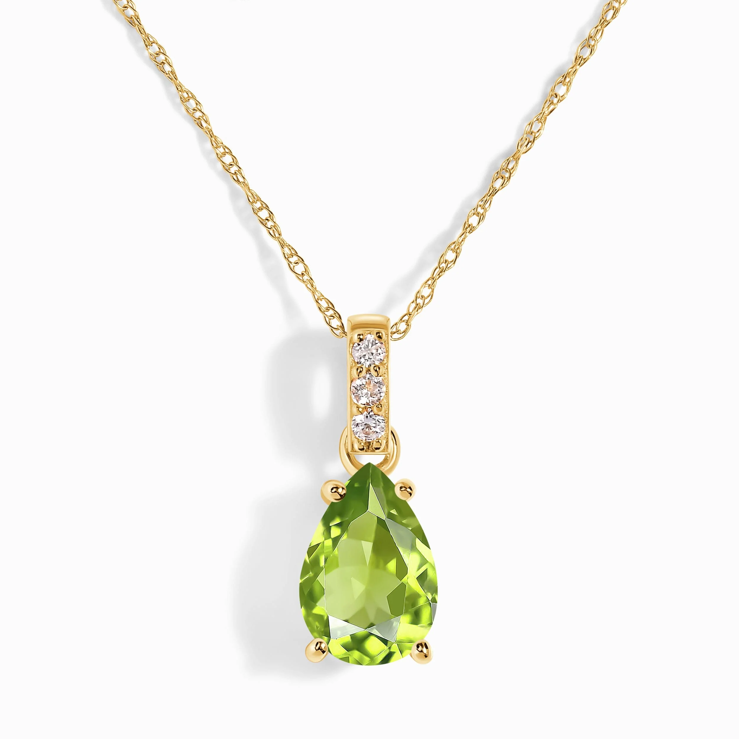 Peridot Diamond Necklace Sway - August Birthstone - Image 5